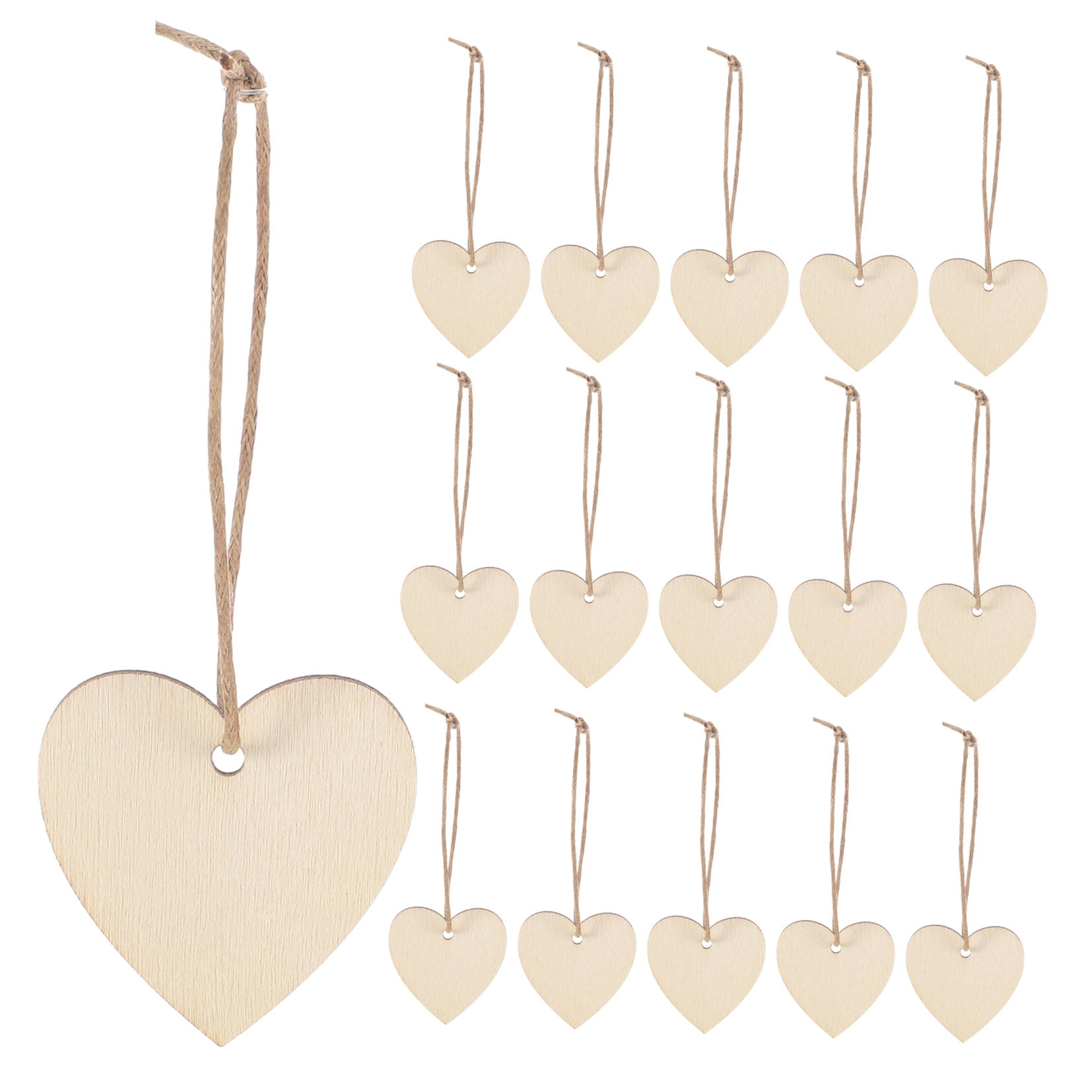 HOOWIFFY 200Pcs Unfinished Wooden Heart Shapes for Crafts