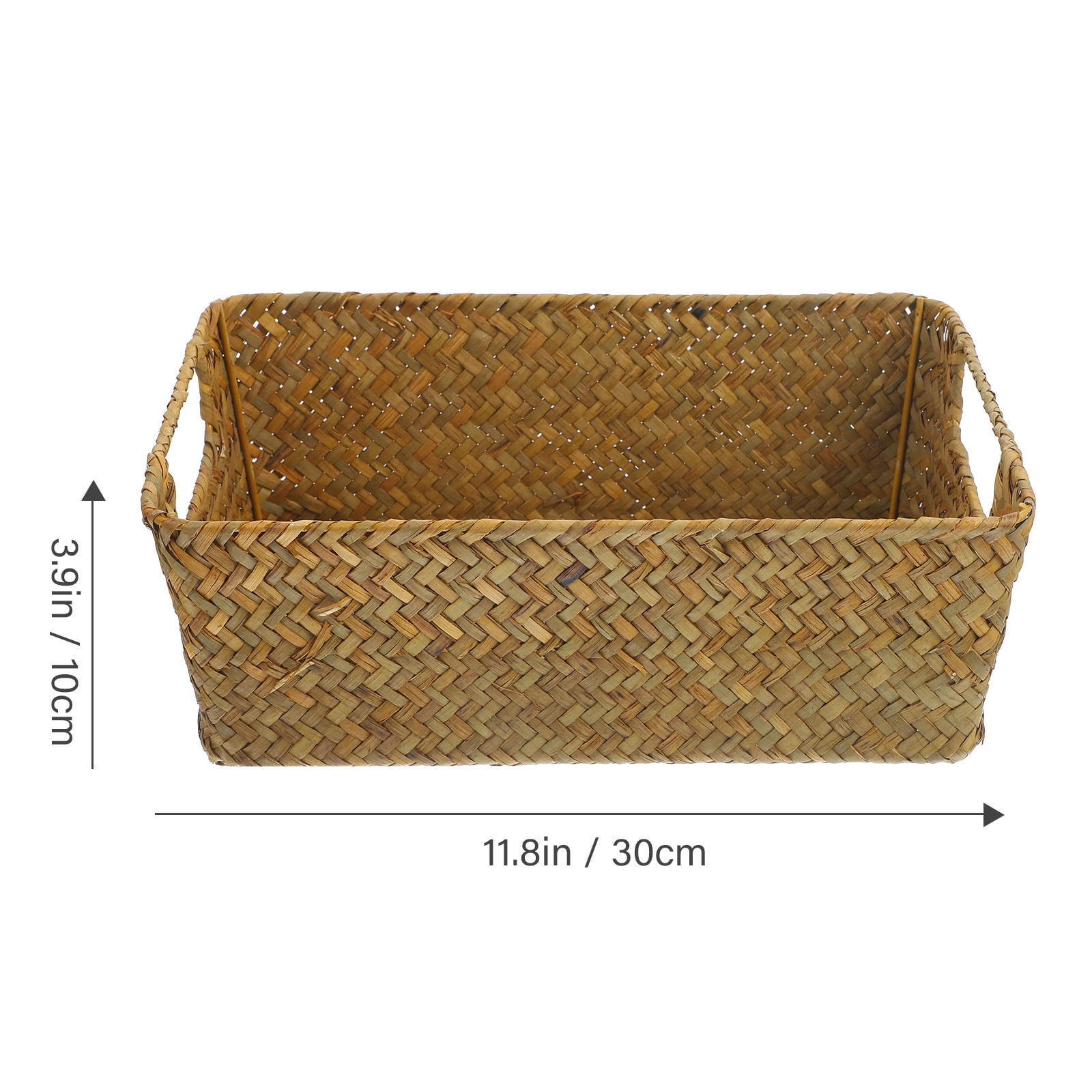 HOOWIFFY Handwoven Light Brown Straw Basket for Home Storage
