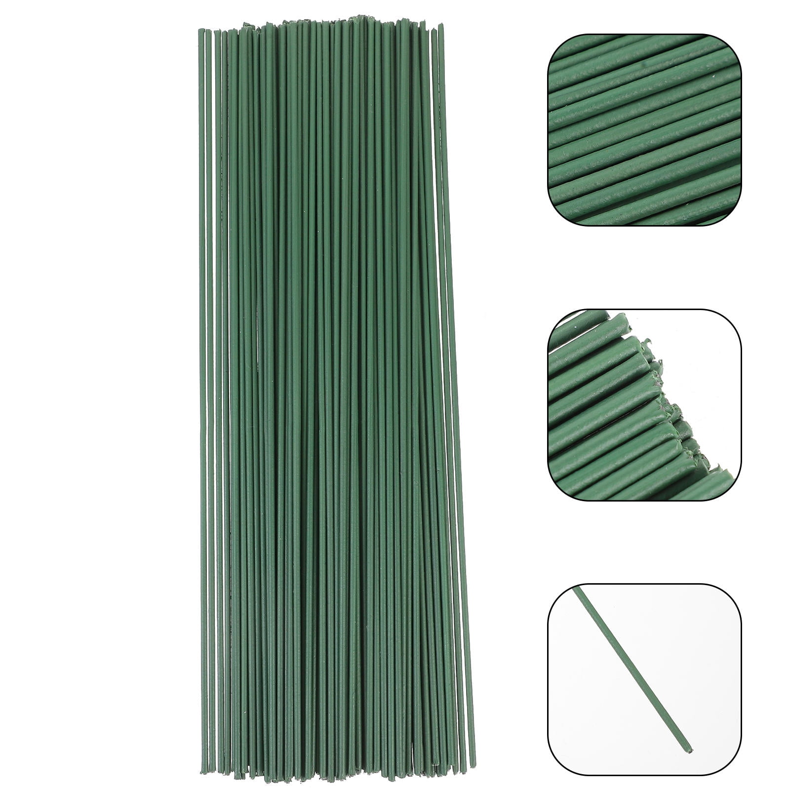 HOOWIFFY 100pcs Green Floral Wire Stems for Artificial Flowers Flexible and Bendable for Arrangements HOOWIFFY 100pcs Green Floral Wire Stems for Artificial Flowers Flexible and Bendable for Arrangements