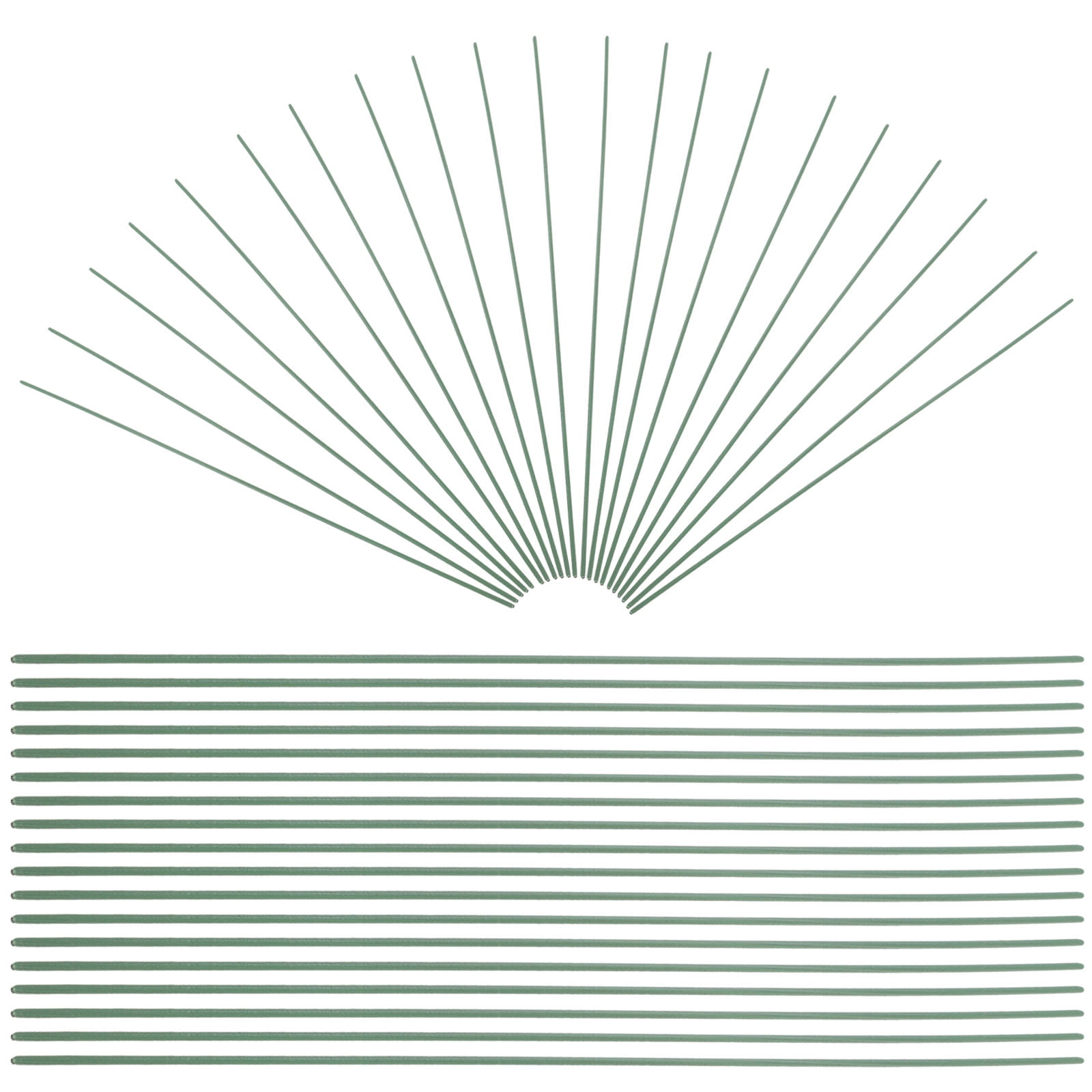 HOOWIFFY 100pcs Green Floral Wire Stems for Artificial Flowers Flexible and Bendable for Arrangements