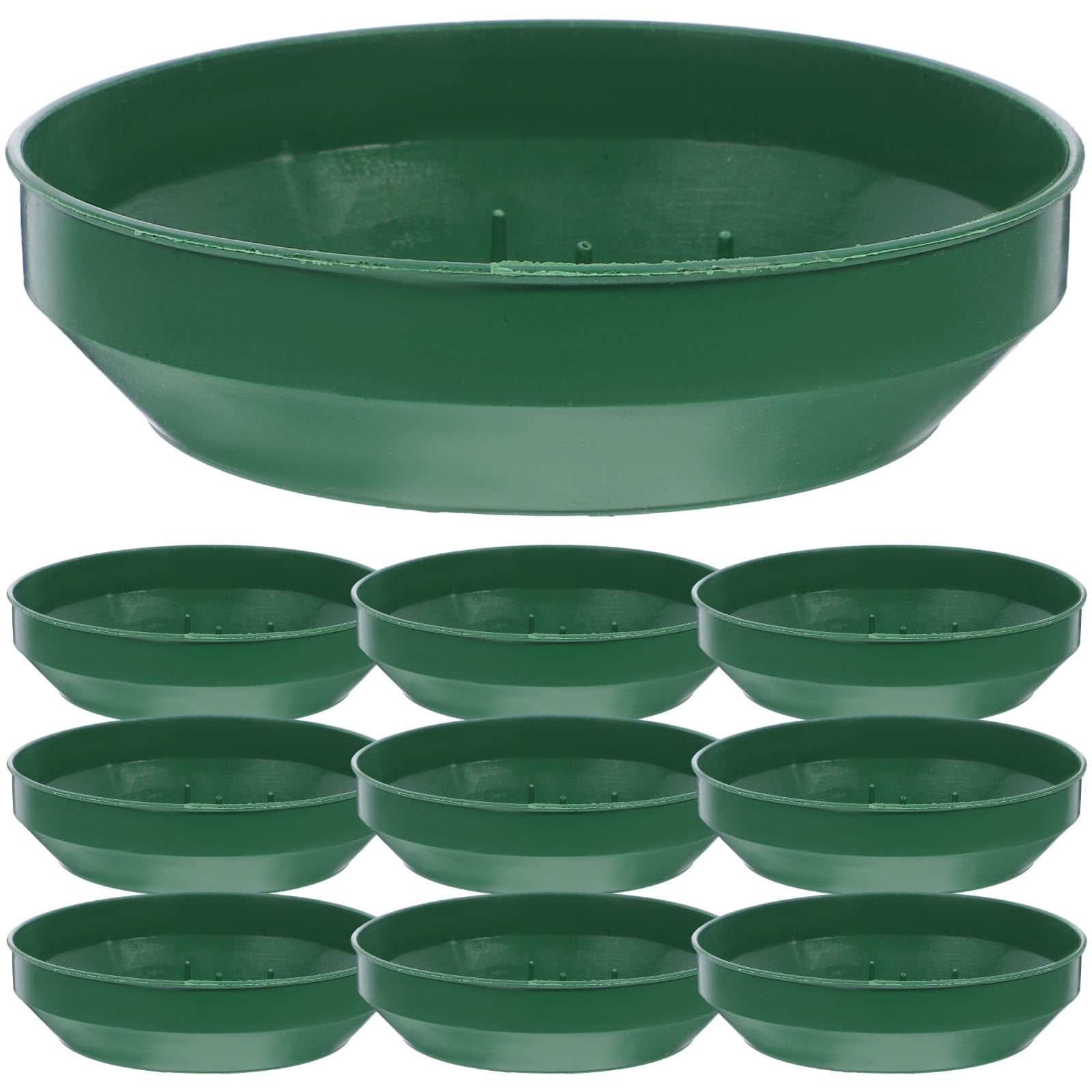 HOOWIFFY Green Plastic Flower Arrangement Plates 5.7 x 5.7 x 1.6 Inches Floral Craft Supplies for Decorations