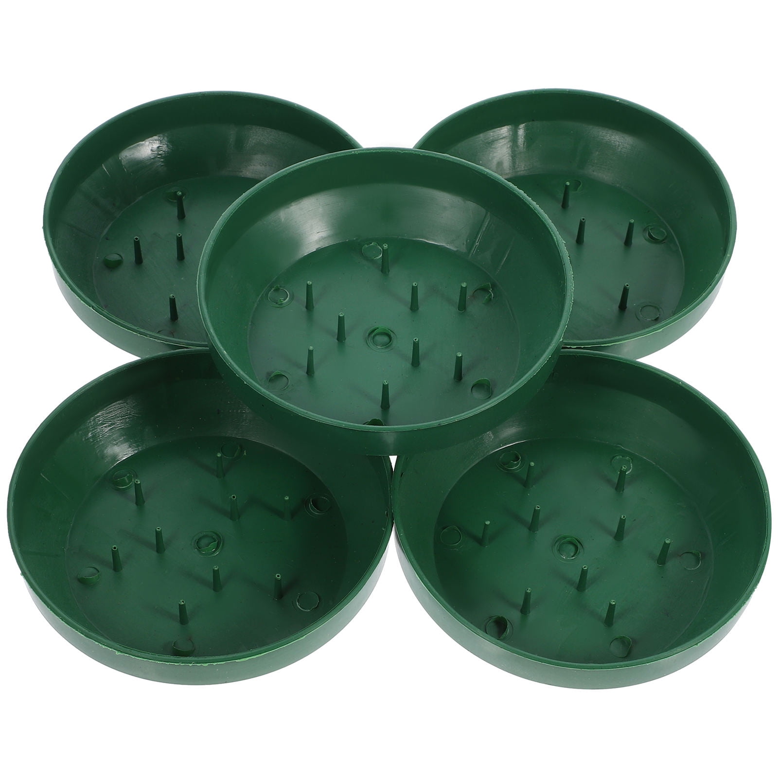 HOOWIFFY Green Plastic Flower Arrangement Plates 5.7 x 5.7 x 1.6 Inches Floral Craft Supplies for Decorations