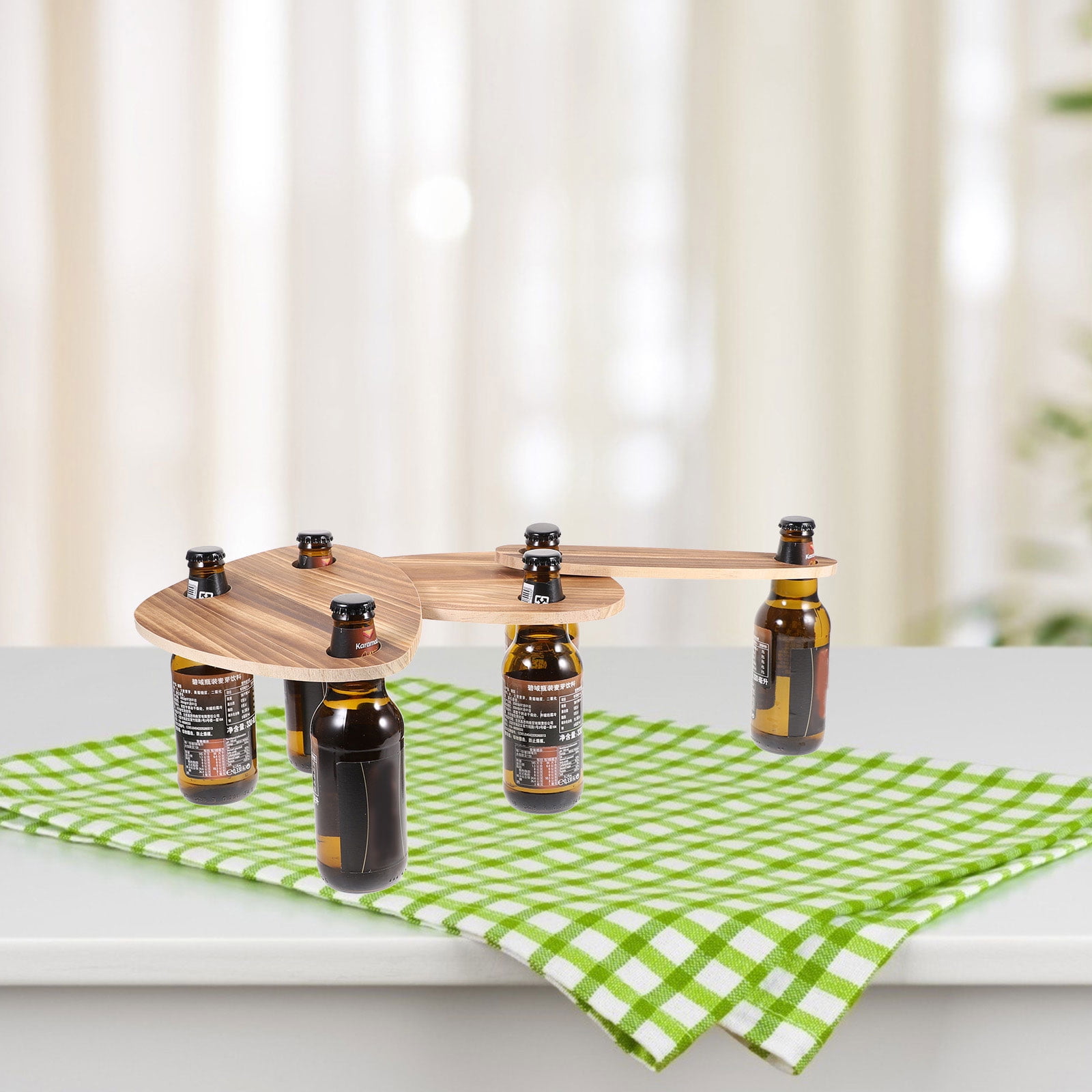 SKISUNO 3-Piece Wine Bottle Stoppers with Floating Cheese Plates