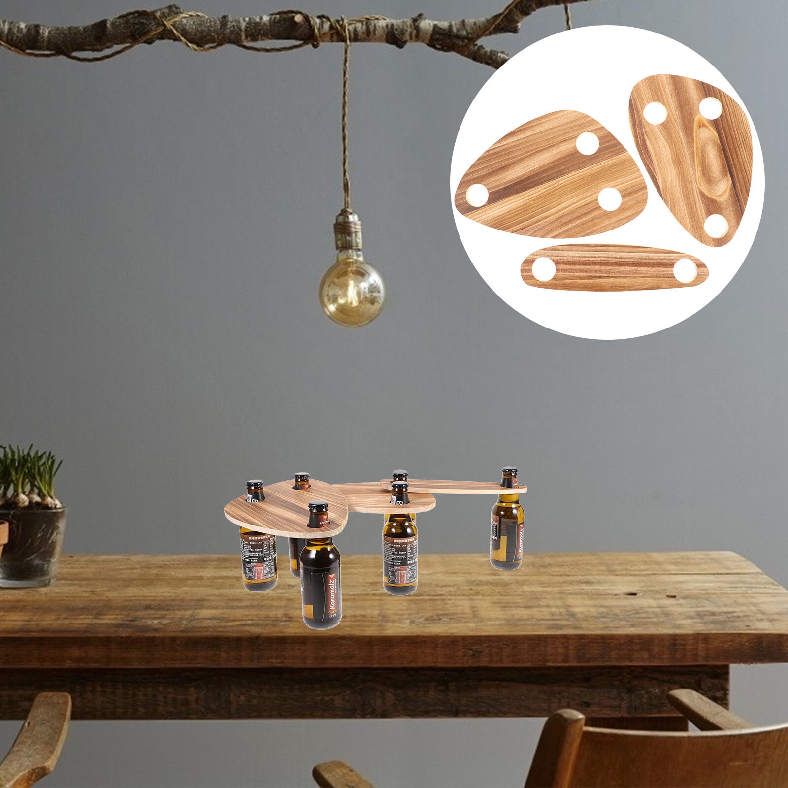 SKISUNO 3-Piece Wine Bottle Stoppers with Floating Cheese Plates
