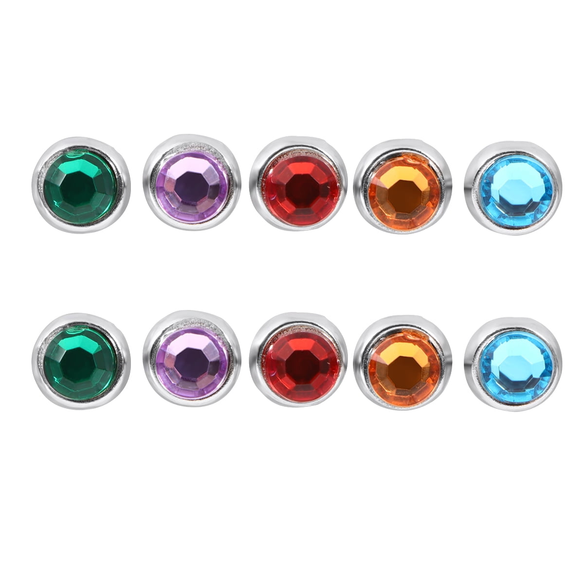 HOOWIFFY Decorative Brads For Crafting Mini Alloy Round Assorted Color 50Pcs 0.5x0.5x2cm
