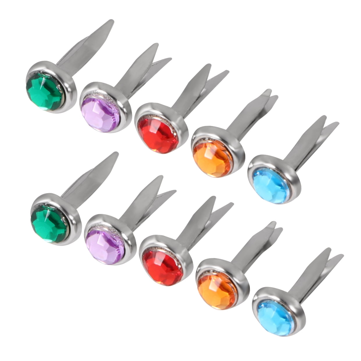 HOOWIFFY Decorative Brads For Crafting Mini Alloy Round Assorted Color 50Pcs 0.5x0.5x2cm