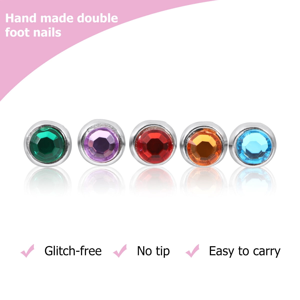 HOOWIFFY Decorative Brads For Crafting Mini Alloy Round Assorted Color 50Pcs 0.5x0.5x2cm