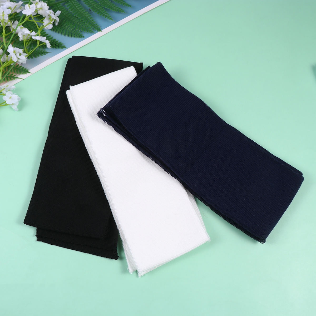 HOOWIFFY Collar Cloth Knitted Elastic Assorted Color for DIY Projects 6Pcs