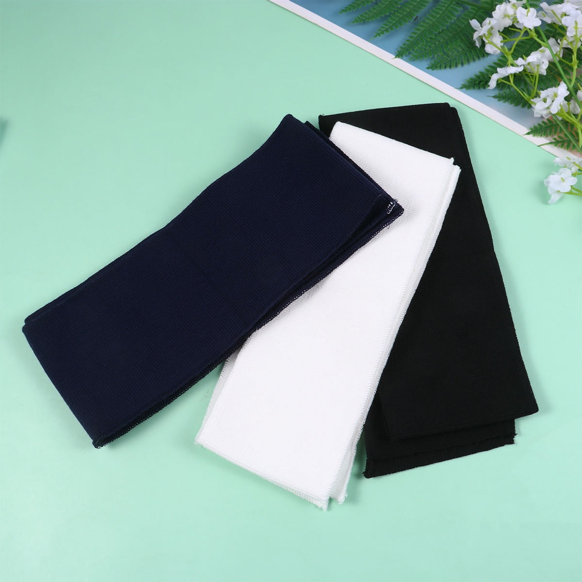 HOOWIFFY Collar Cloth Knitted Elastic Assorted Color for DIY Projects 6Pcs