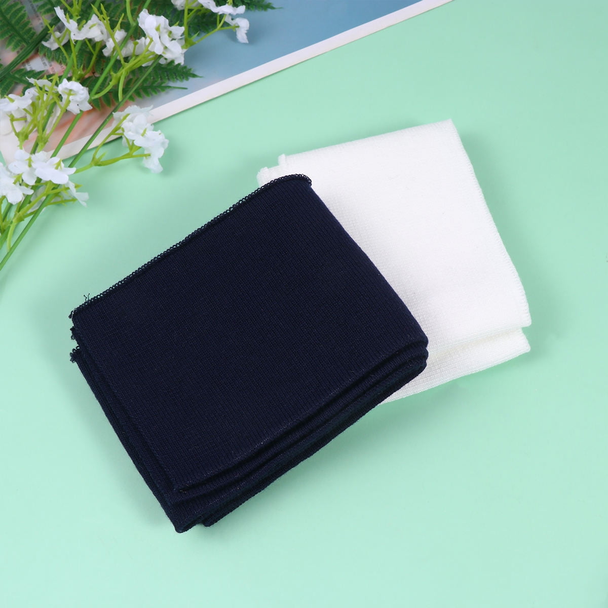 HOOWIFFY Collar Cloth Knitted Elastic Assorted Color for DIY Projects 6Pcs