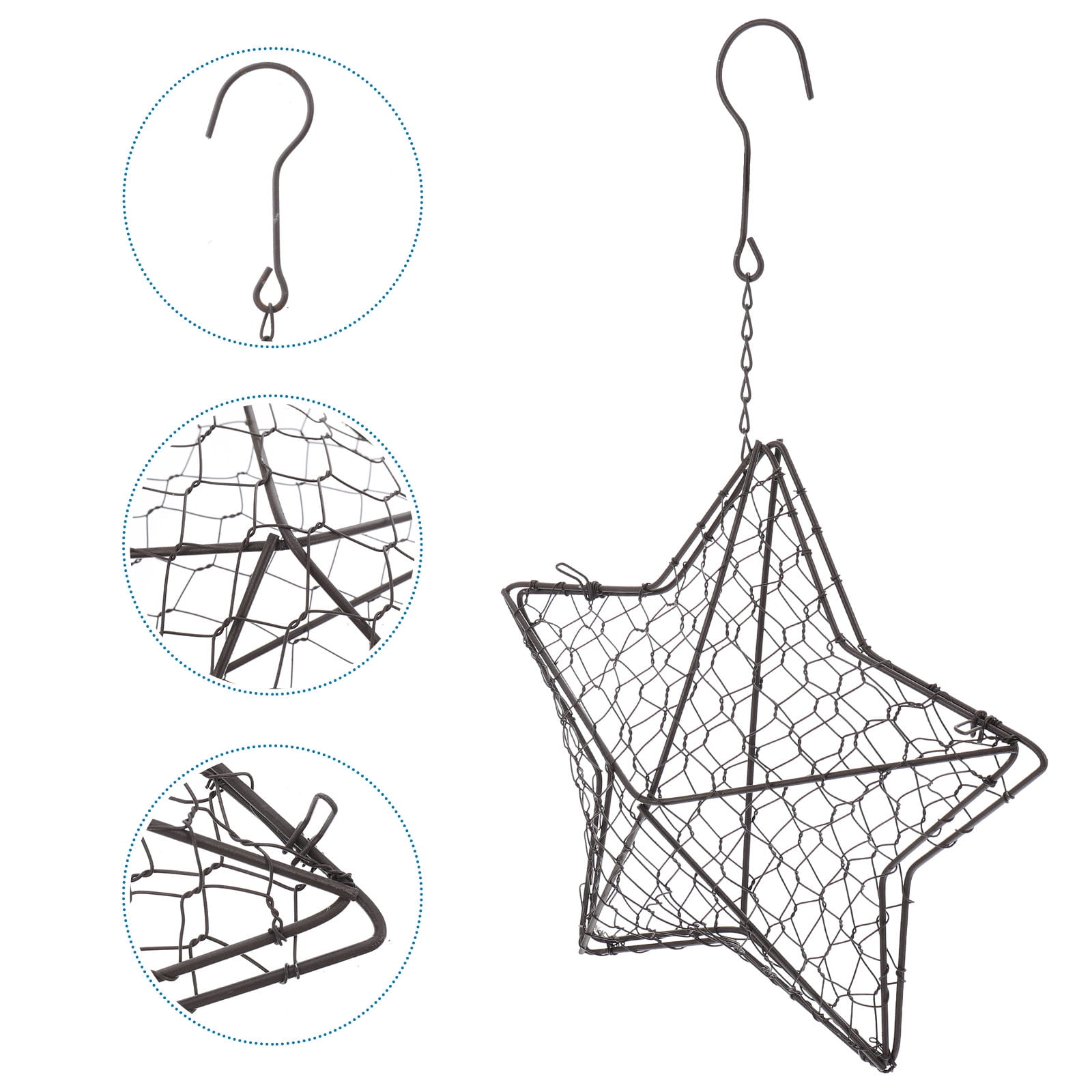 HOOWIFFY Iron Wire Wall Planter Hanging Basket Decorative Flower Pot Holder Space Saving for Indoor Outdoor Use 1 Pc