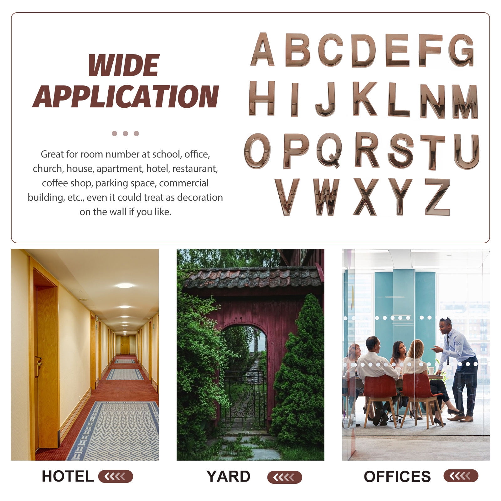 SKISUNO 26Pcs ABS Alphabet Letters For Outside Initials For Decor House Owners