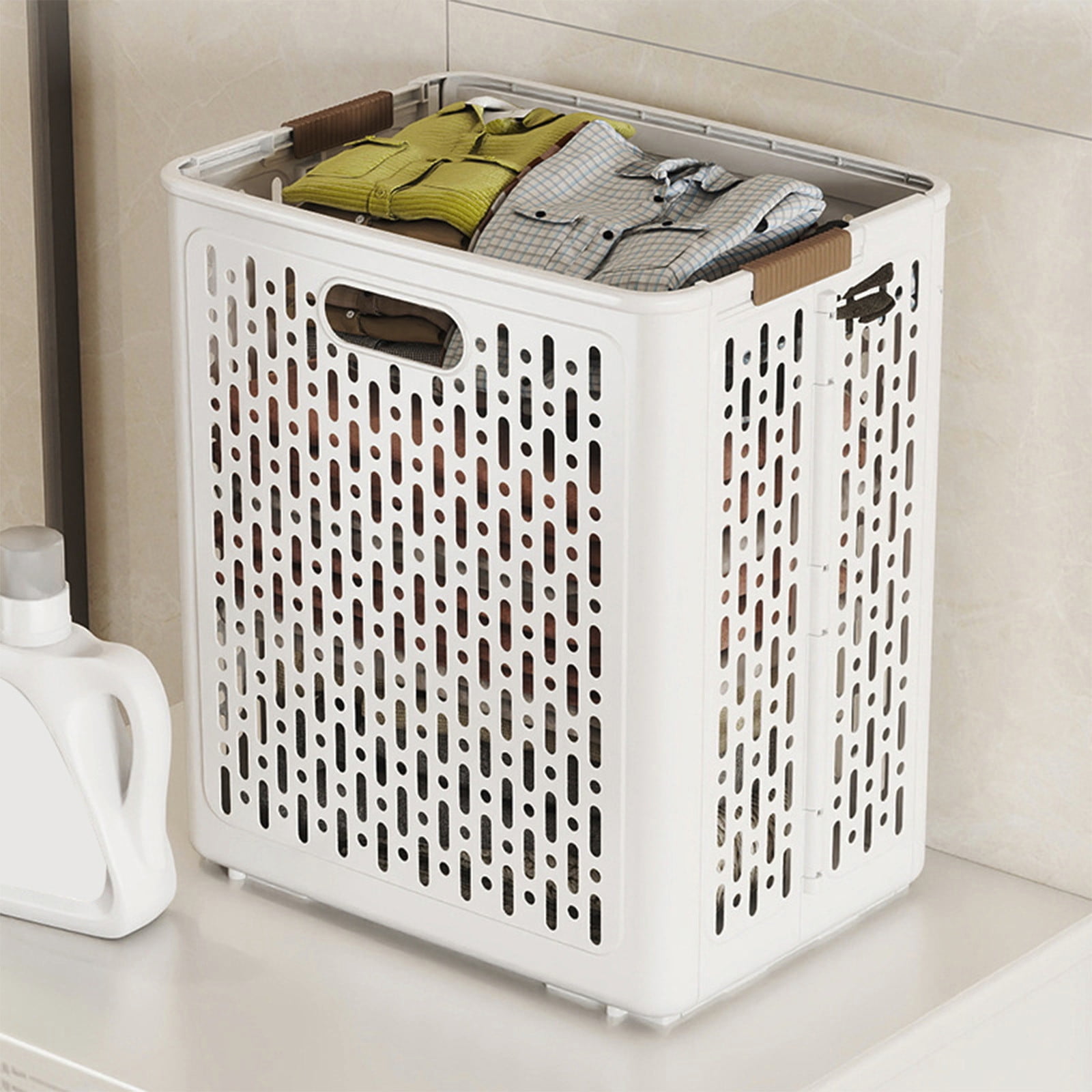 Chmadoxn Collapsible Laundry Hamper with Wheels - Foldable Storage Basket for Clothes