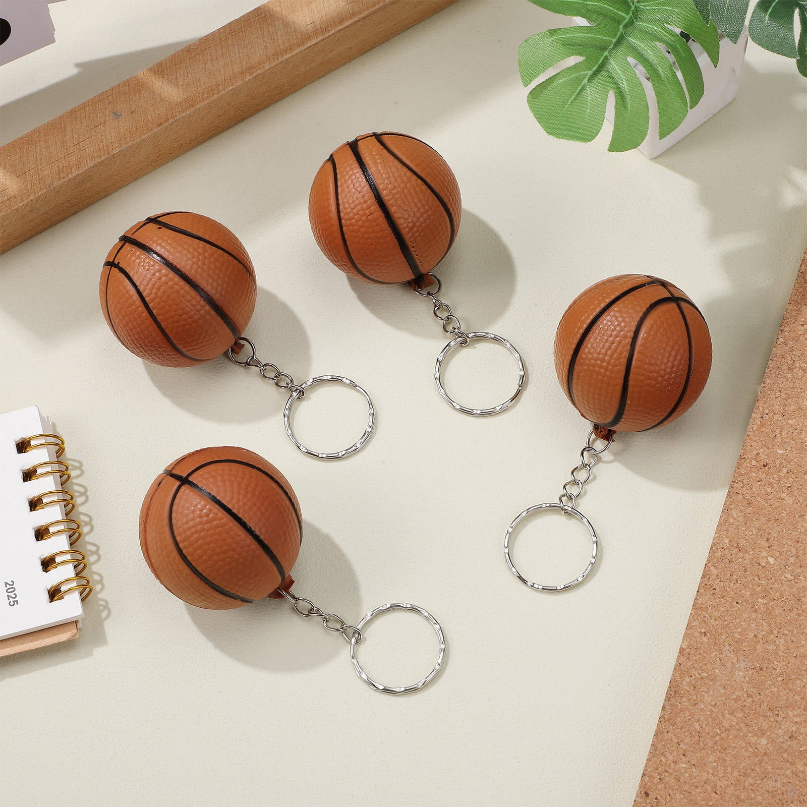 HOOWIFFY 24pcs Basketball Party Favors Simple Design Alloy Key Decoration for Adults