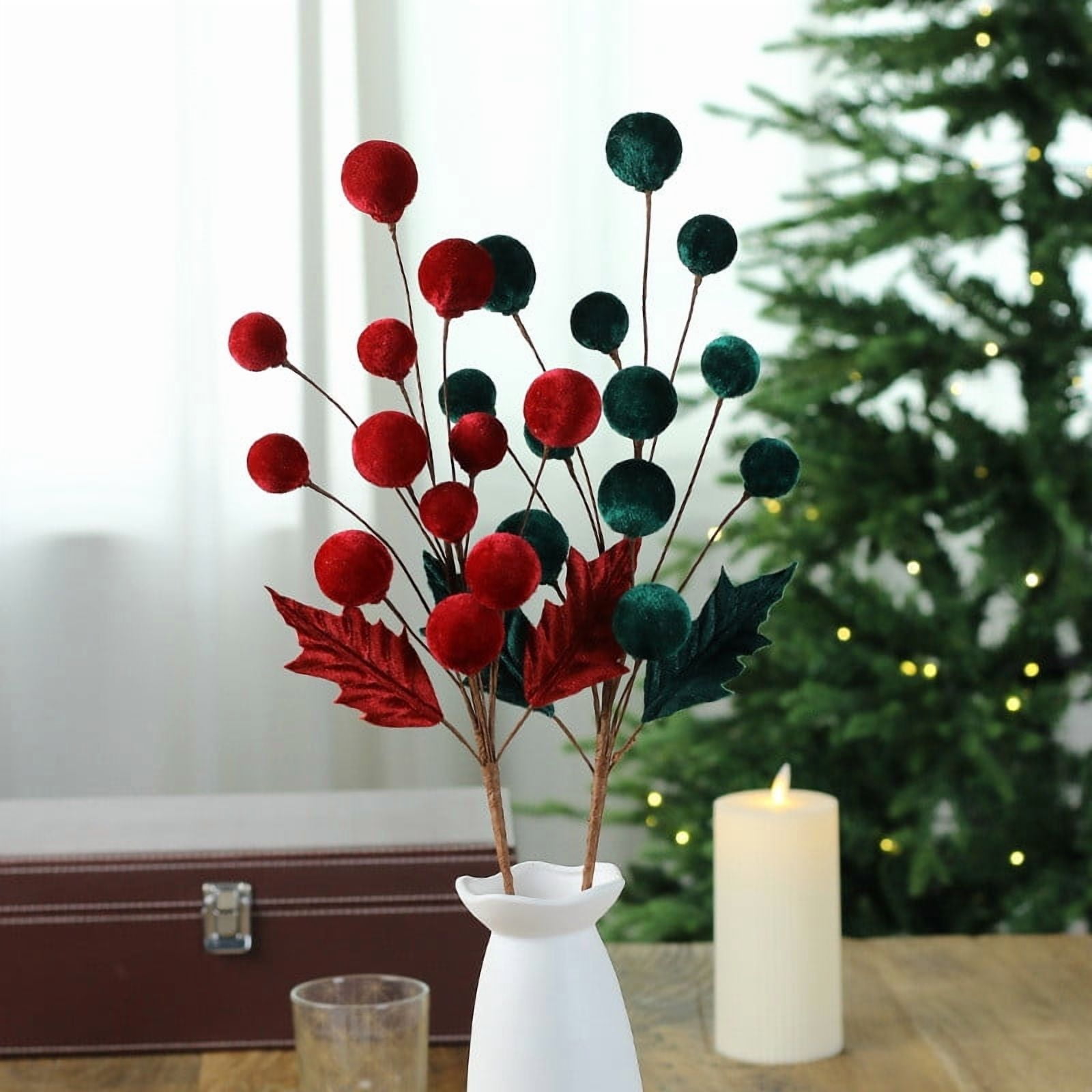 AYktou 21 Inch Christmas Artificial Flowers
