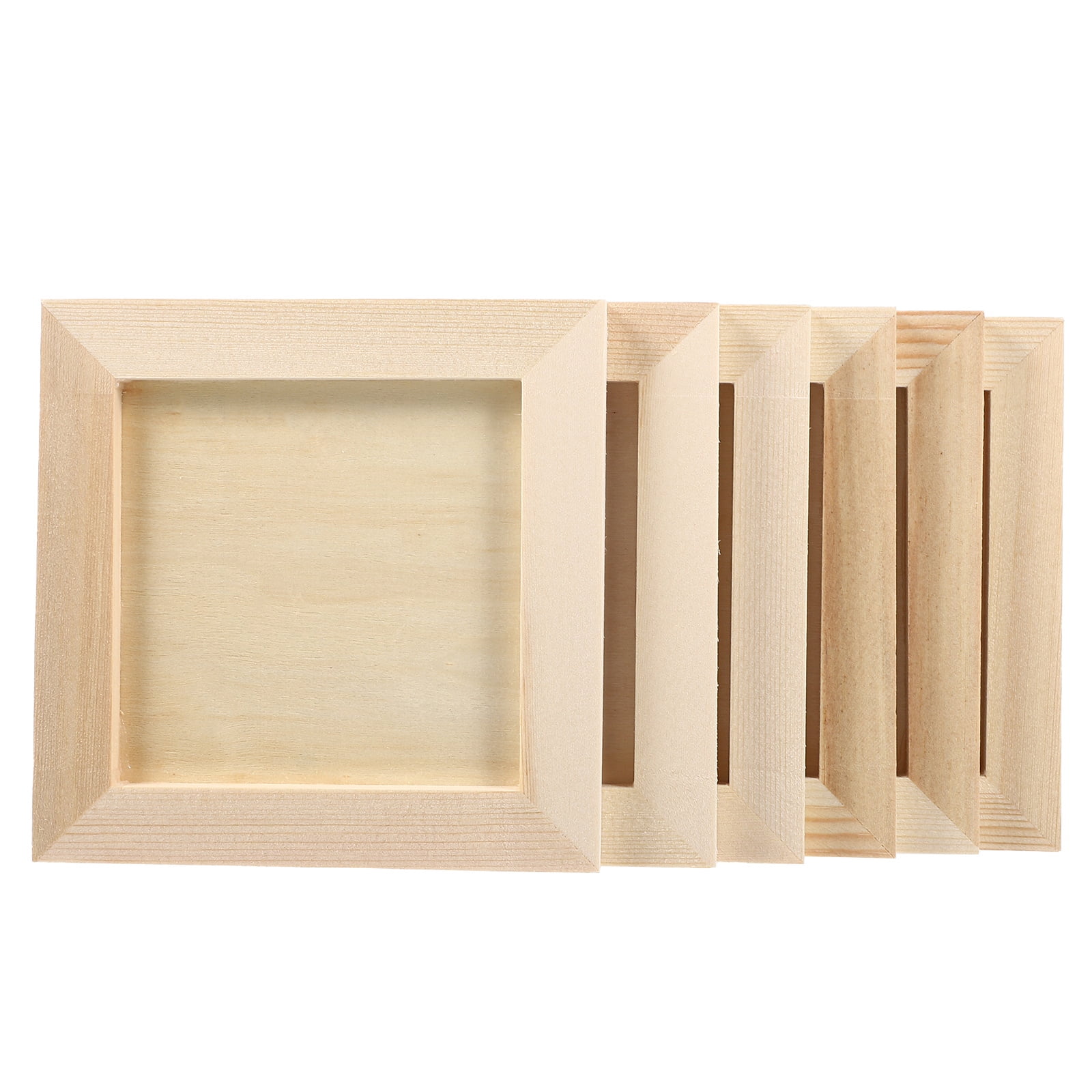 HOOWIFFY Plain Wooden Picture Frames for Crafting Khaki Plastic 6Pcs for Family Gift HOOWIFFY Plain Wooden Picture Frames for Crafting Khaki Plastic 6Pcs for Family Gift