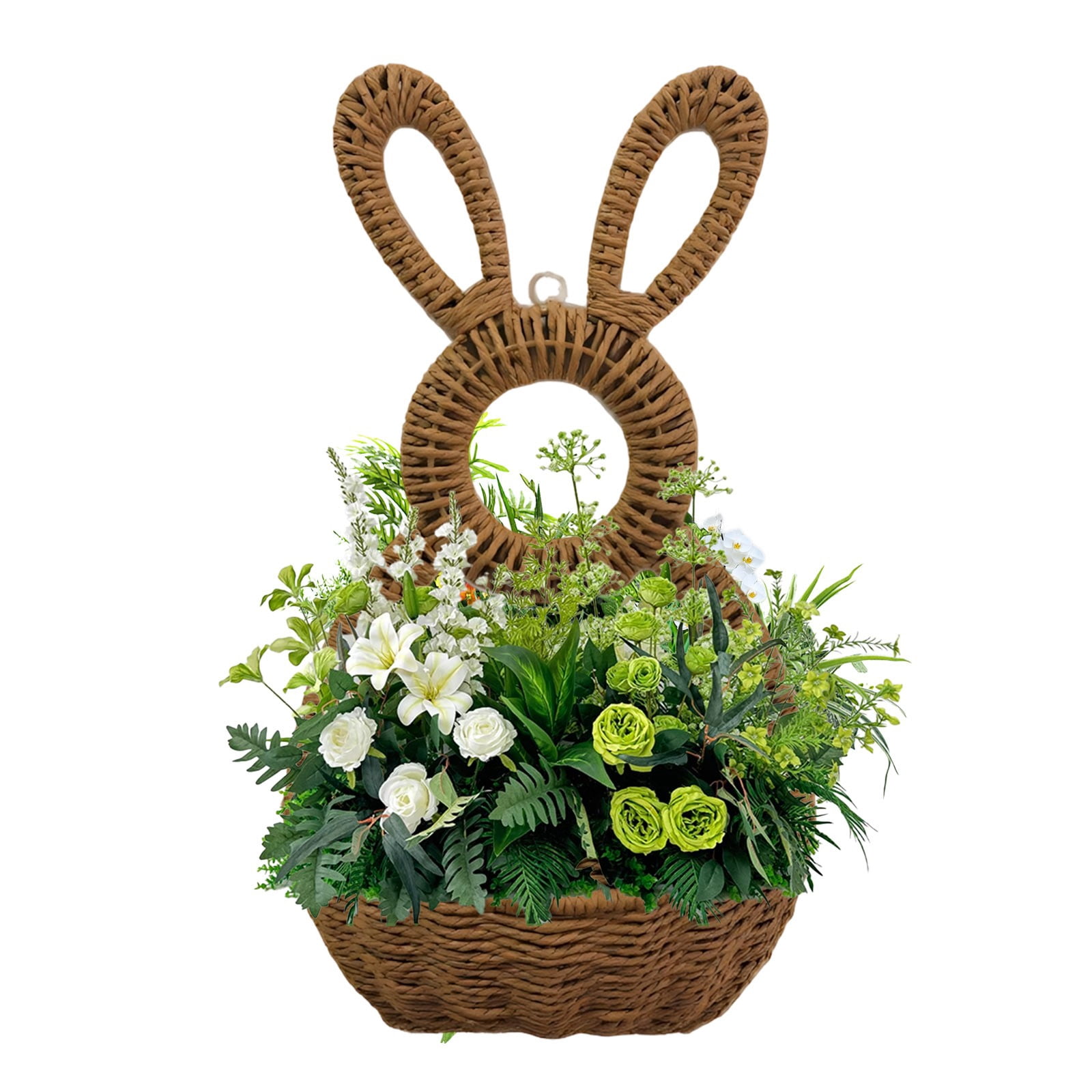 Darzheoy Bunny Basket Hanging Wall Pocket Spring Decor