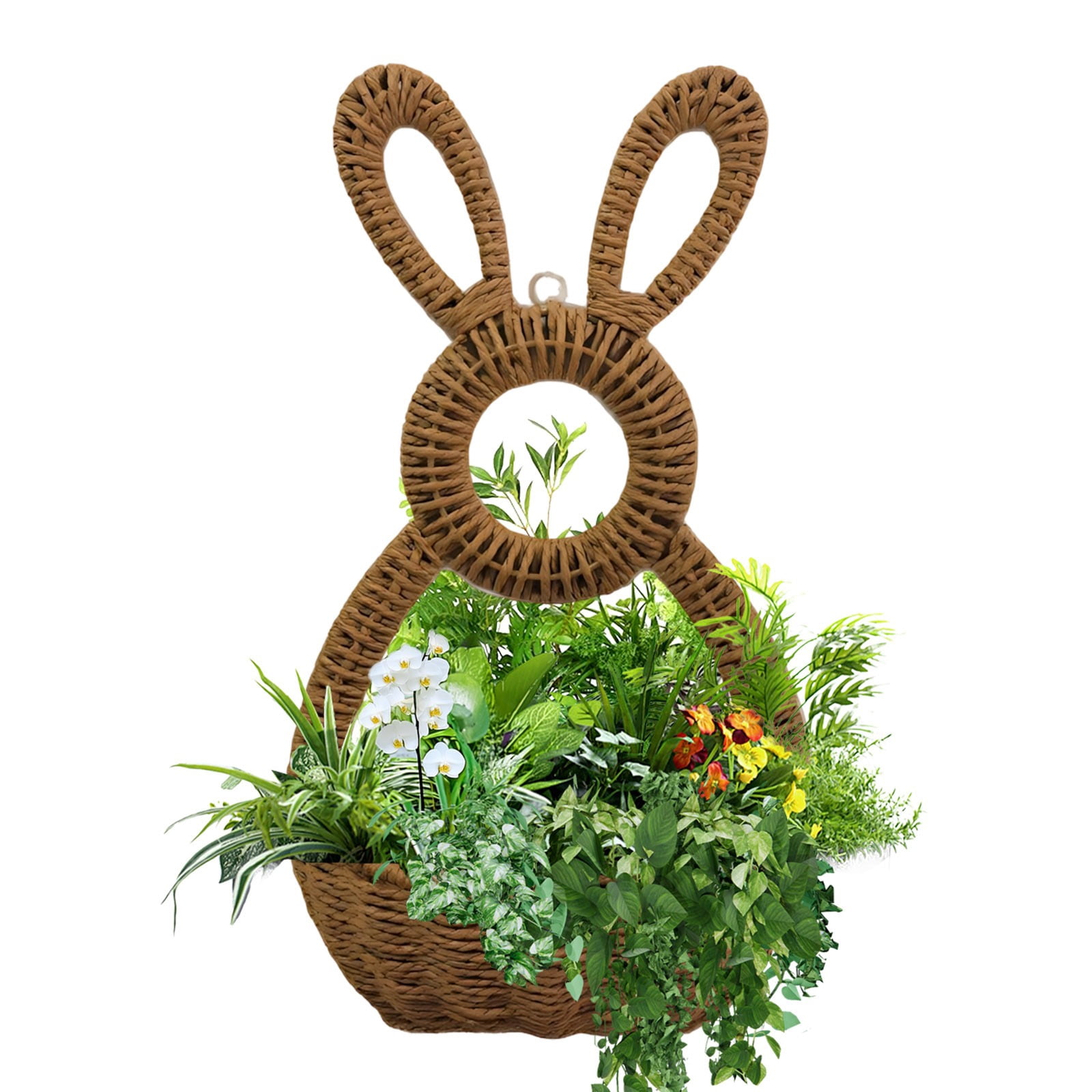 Darzheoy Bunny Basket Hanging Wall Pocket Spring Decor