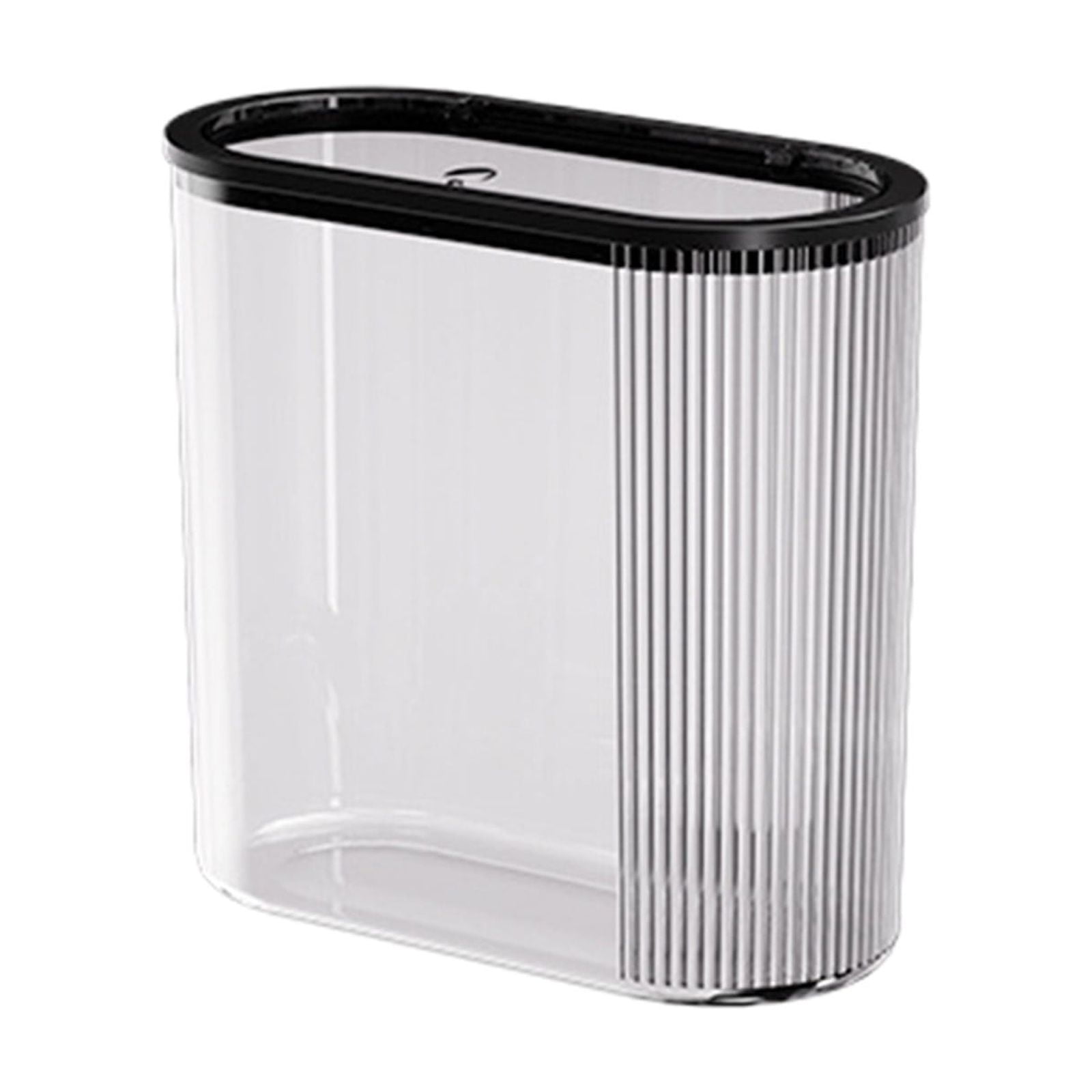 Chmadoxn Transparent Trash Can, Bathroom Trash Cans with Lids, Plastic Slim Waste Basket with Press Top Lid, Clear Garbage Can for Bathroom, Bedroom, Kitchen,Home,Office 11.22×11.73×5.62 in Clear