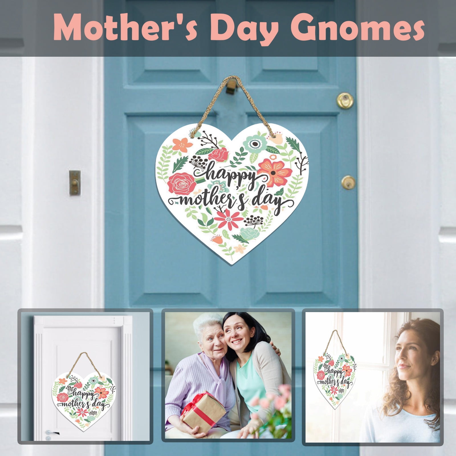 Mothers Day Gifts Chmadoxn Mothers Day Gifts for Mom Front Door Welcome Sign - Heart-Shaped Happy Mother%27S Day Sign Mothers Day Decorations O