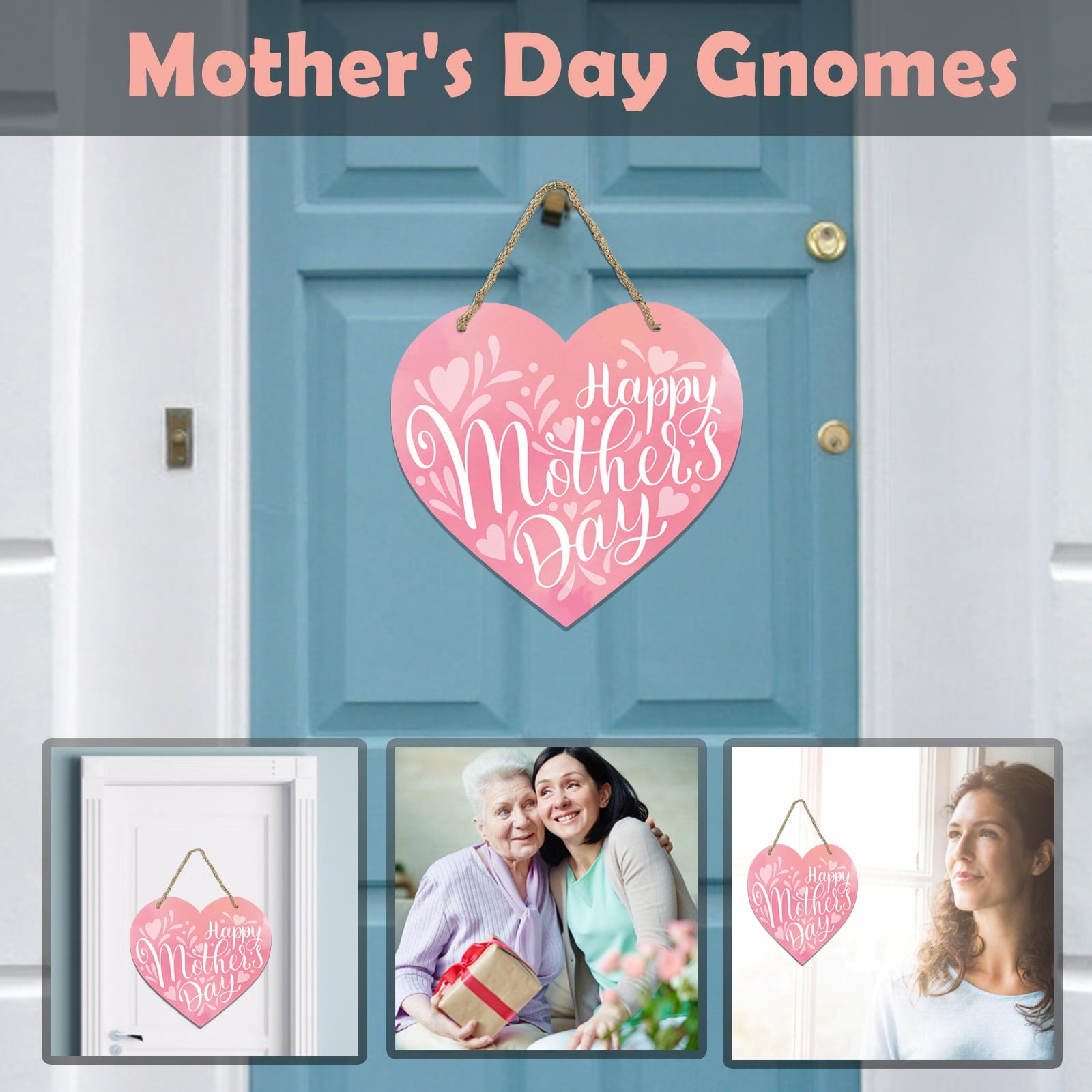 Mothers Day Gifts Chmadoxn Mothers Day Gifts for Mom Front Door Welcome Sign - Heart-Shaped Happy Mother%27S Day Sign Mothers Day Decorations P