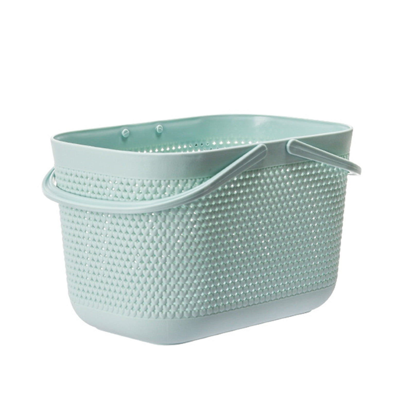 Chmadoxn Portable Shower Tote Plastic Storage Basket with Handle Box Organizer Bin for Bathroom, Pantry, Kitchen, College Dorm (11.22×7.09×7.09 inch) As Show Green