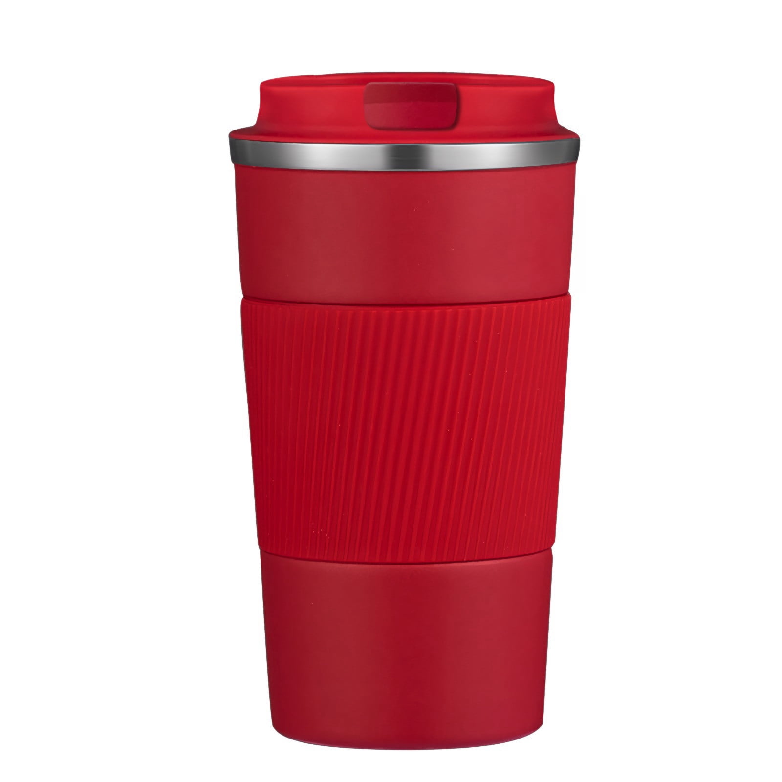 Chmadoxn Car Coffee Cup 510ml Travel Mug Stainless Steel Thermal Insulated Coffee Cup - Vacuum Insulation Water Bottle for Hot and Cold Water Coffee and Tea Black Mug Cafeteria Coffee Cup with Lid 3.46×6.69 in Red