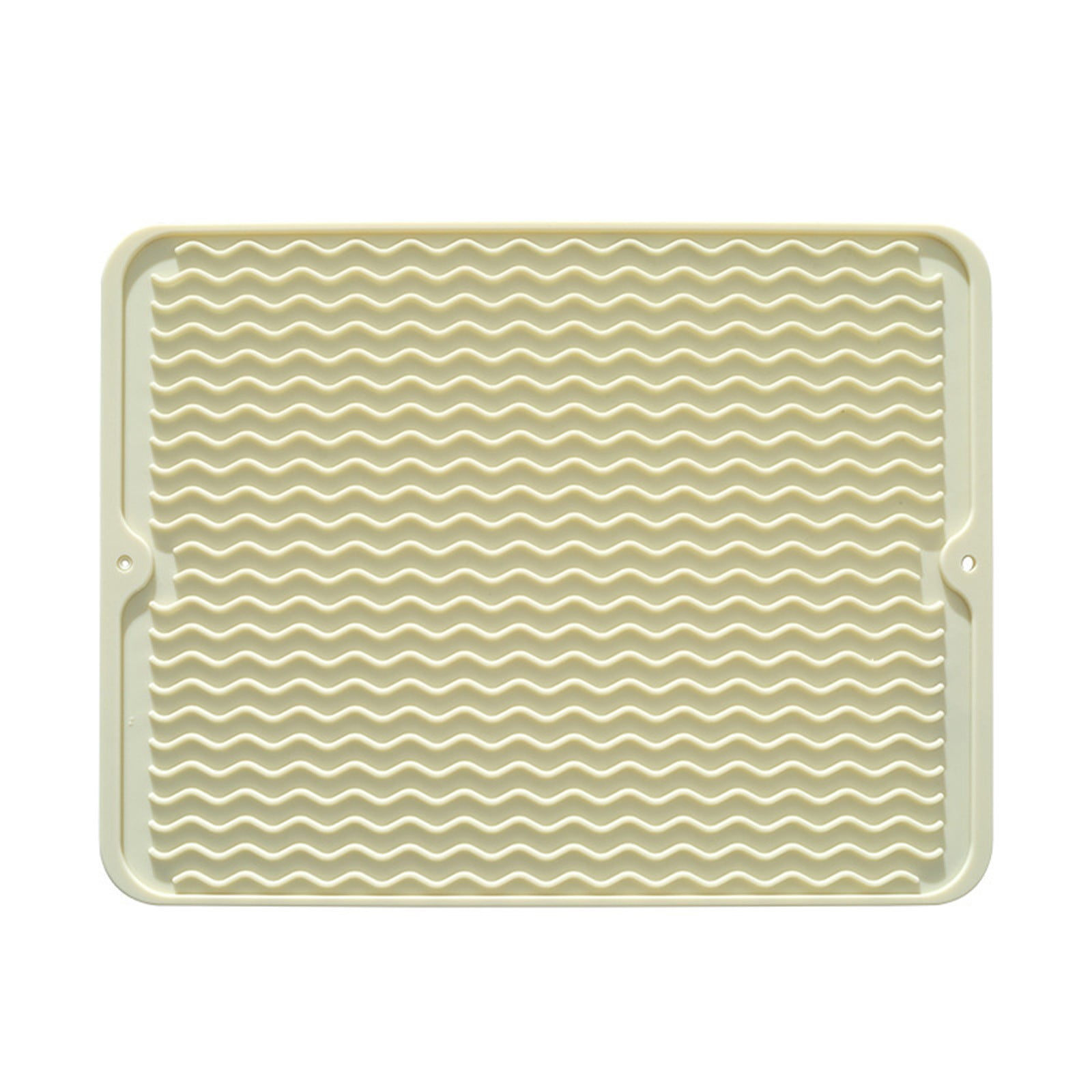 Chmadoxn Dish Drying Mat,Large Dish Drying Mats, Non-Slip Mat Easy Clean Drying Mat Large Heat Dish Drainer Mat for Kitchen Counter Sink Refrigerator or Drawer Easy to Clean 11.8×15.7 in Beige