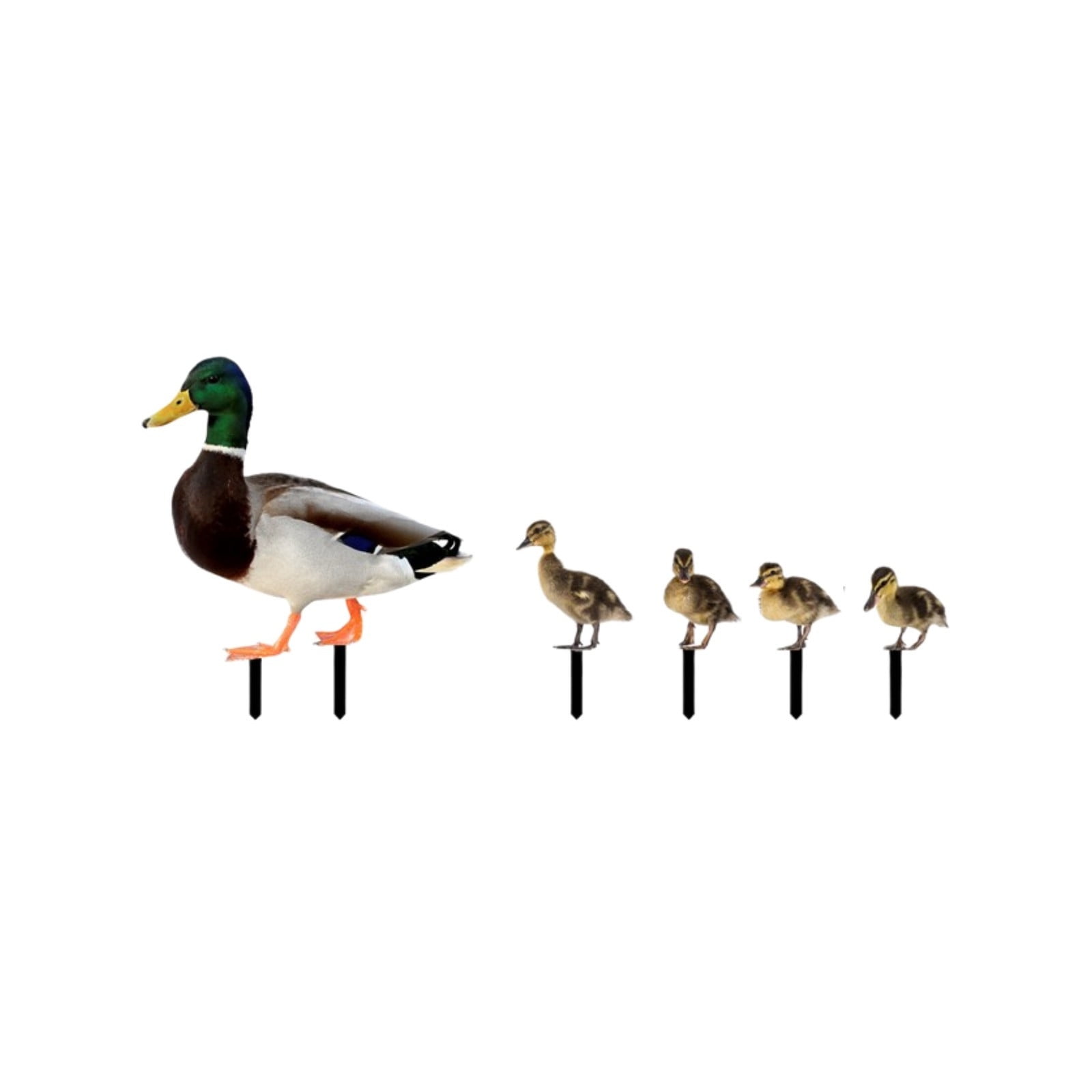 Darzheoy 5Pcs Garden Duck Stakes, Three-dimensional, Dual-sided, Yard Sign, Metal Duck Garden Stakes, Yard Art for Lawn Outdoor Decoration Multicolor
