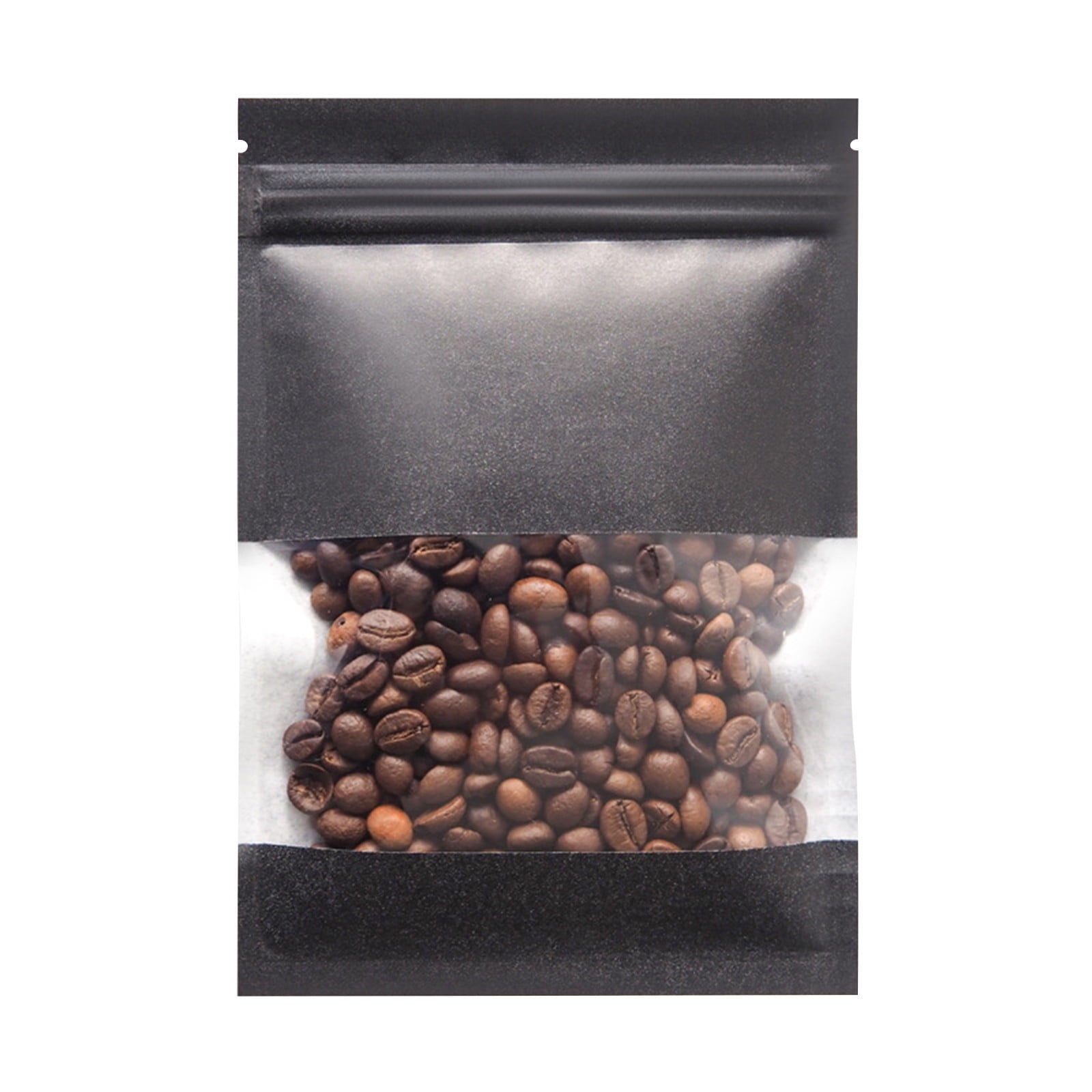 Chmadoxn Kraft Paper Bags, Pouches Packaging Paper Sealable Bags, Food Packaging Bags with Window, Ziplock Coffee Bags for Small Business, Resealable Bags 5.1×3.5 in BLACK