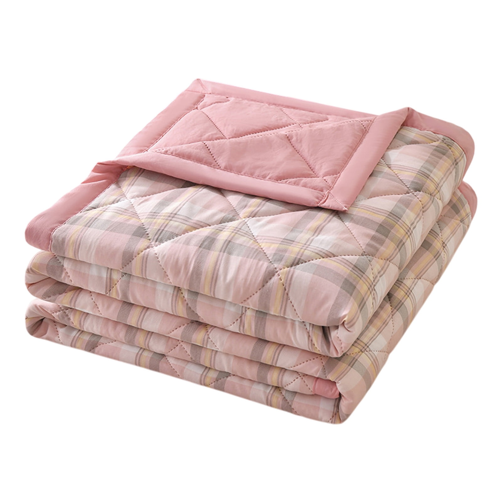 AYktou Reversible Patchwork Quilts Queen Size, 78.74x59.05in Lightweight Plaid Bedspreads Coverlets Quilt Bedding Blanket for All Seasons #A - Multicolor - 59X39"