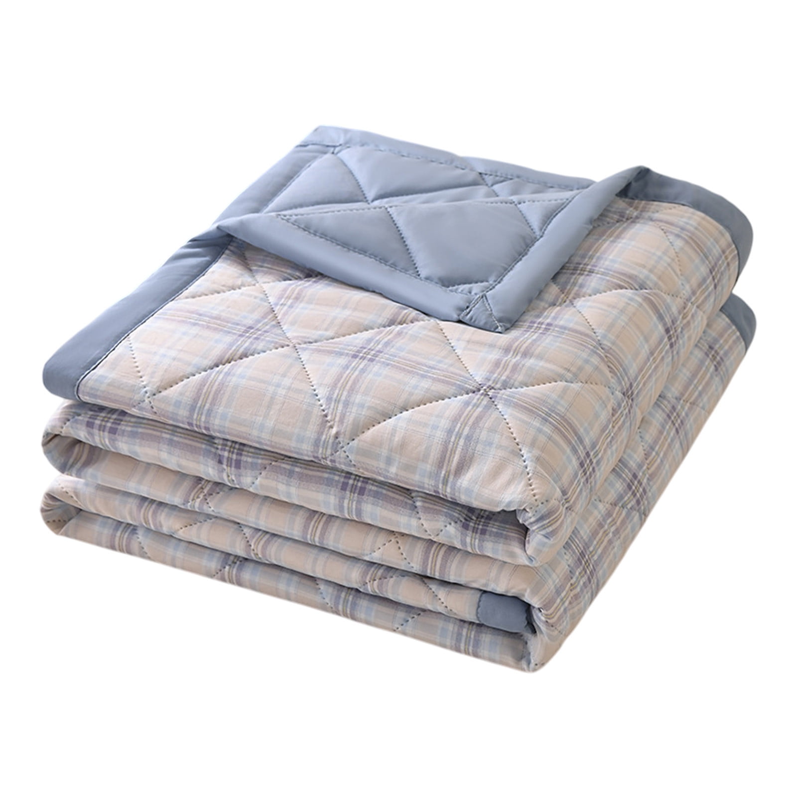AYktou Reversible Patchwork Quilts Queen Size, 78.74x59.05in Lightweight Plaid Bedspreads Coverlets Quilt Bedding Blanket for All Seasons #F - Multicolor - 59X39"