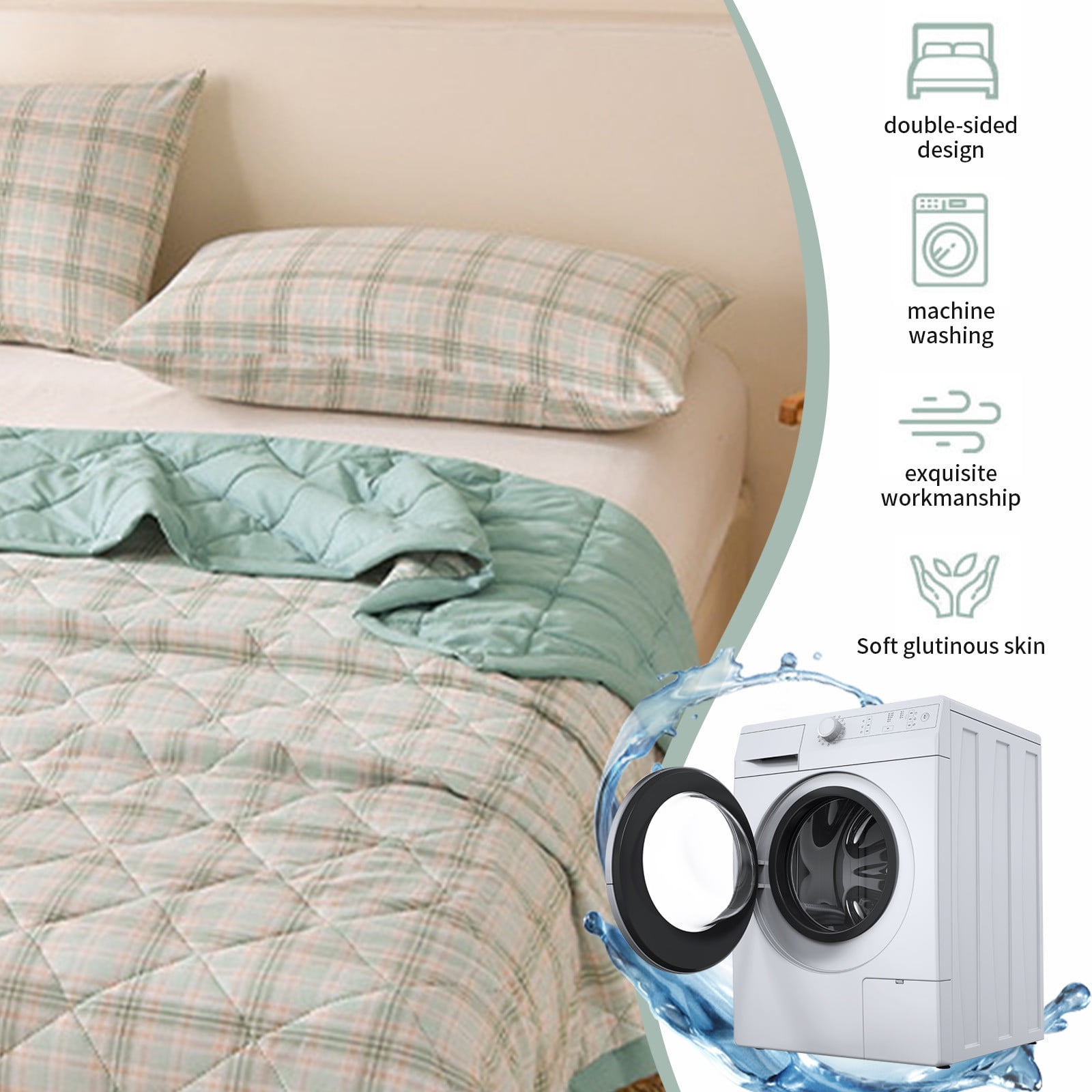 AYktou Reversible Patchwork Quilts Queen Size