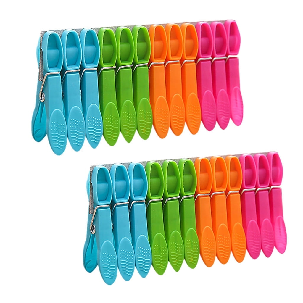 Darzheoy Colorful Plastic Clothespins, Heavy Duty Laundry Clothes Pins Clips with Springs, Air-Drying Clothing Pin Set (24 Pack) 12 Pack Multicolor