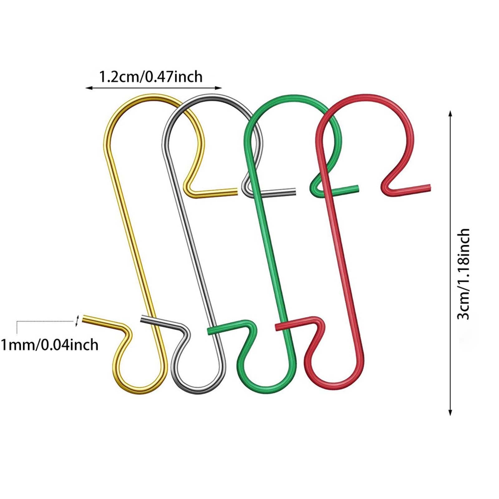 AYktou 50 Pack Christmas Ornament Hooks 0.47*1.18in Stainless Steel S-Shaped Hangers for Christmas Tree Decoration Christmas Stocking Balls Christmas Ornaments