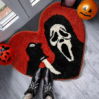 Halloween Faux Cashmere Area Rug - Festive Spooky Decor Floor Mat