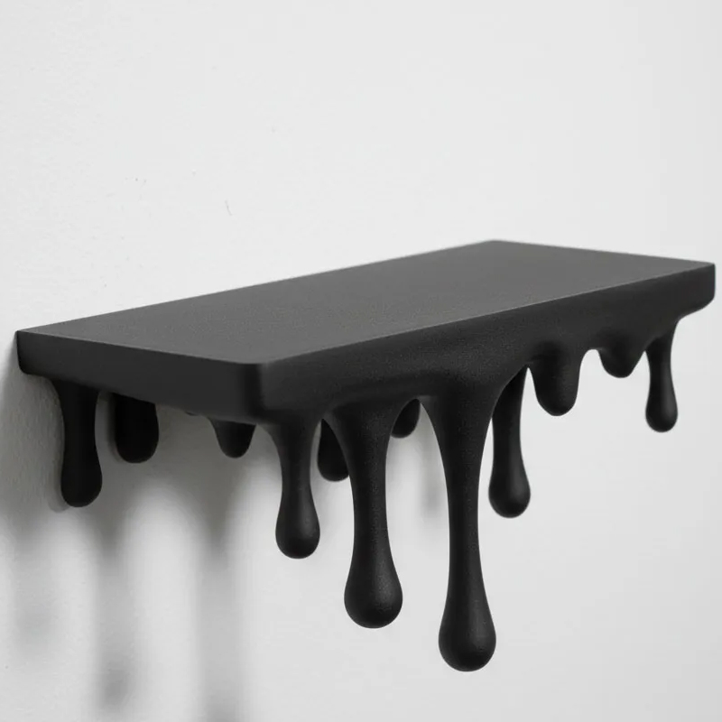 3D Printed Melting Wall Shelf – Drip-Style Modern Storage Rack
