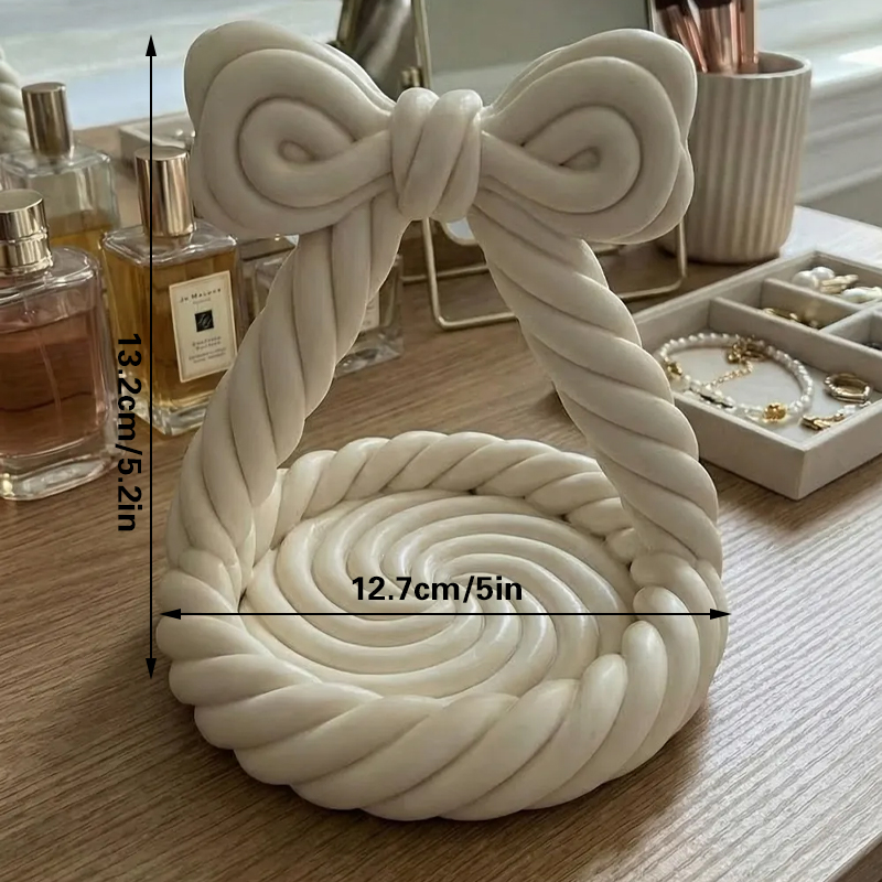 3D Printed Charming Bow Jewelry Tray - Twisted Hemp Rope Storage Tray