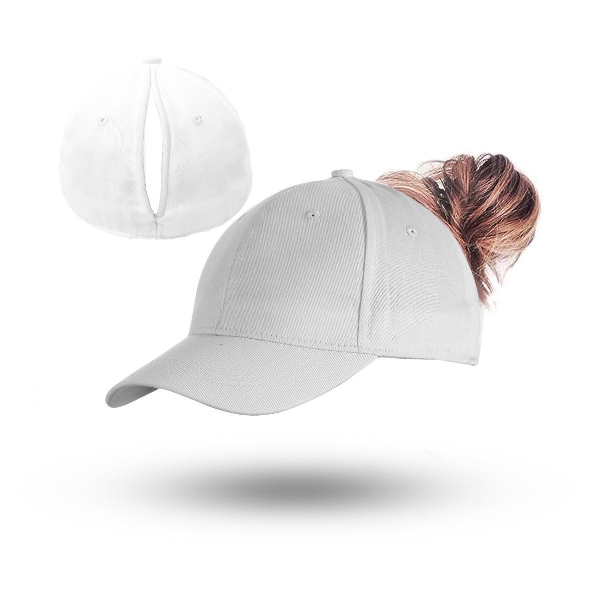 Magnetic Ponytail Cap White
