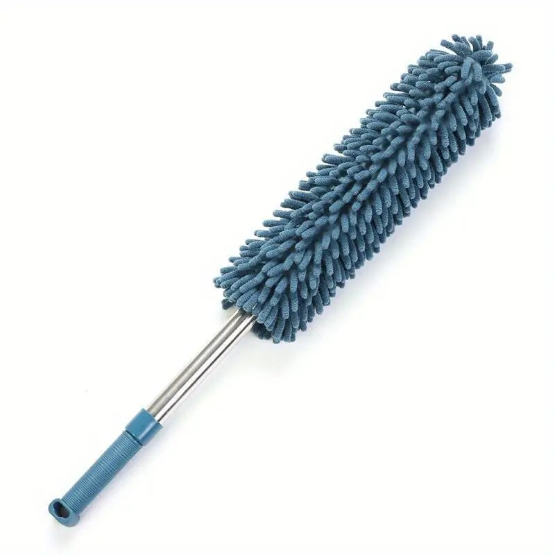Household Cleaning Duster / Static Duster / Dust Sweeper / Telescopic & Non-Shedding / Washable & Bendable / High-Reach Cleaning Tool / Cleaning Tools & Supplies 2PCS(1pcs Coffee brown+1pcs navy blue