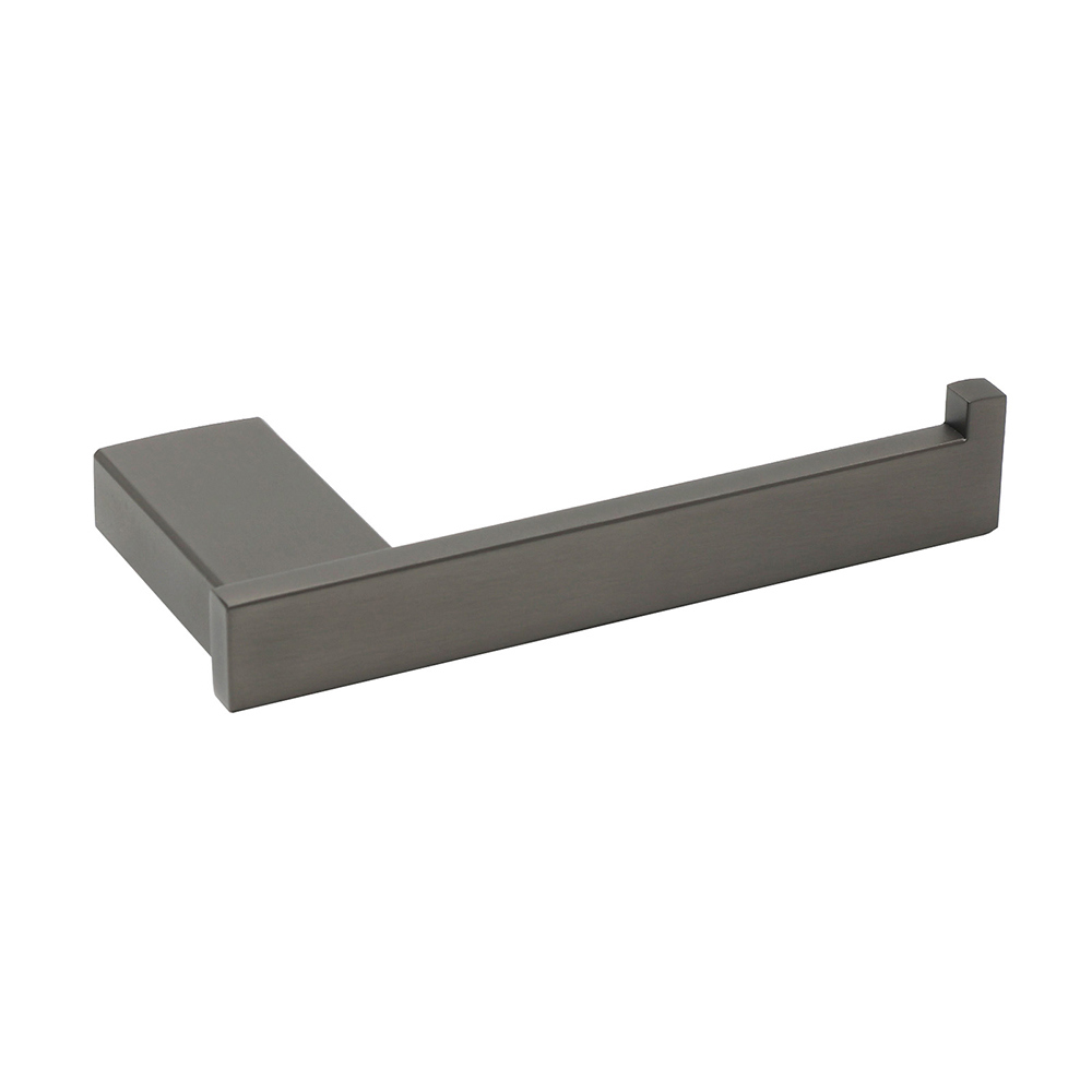 Gun Metal Square Toilet Paper Roll Tissue Roll Holder Hook Rack Wall Mounted Set