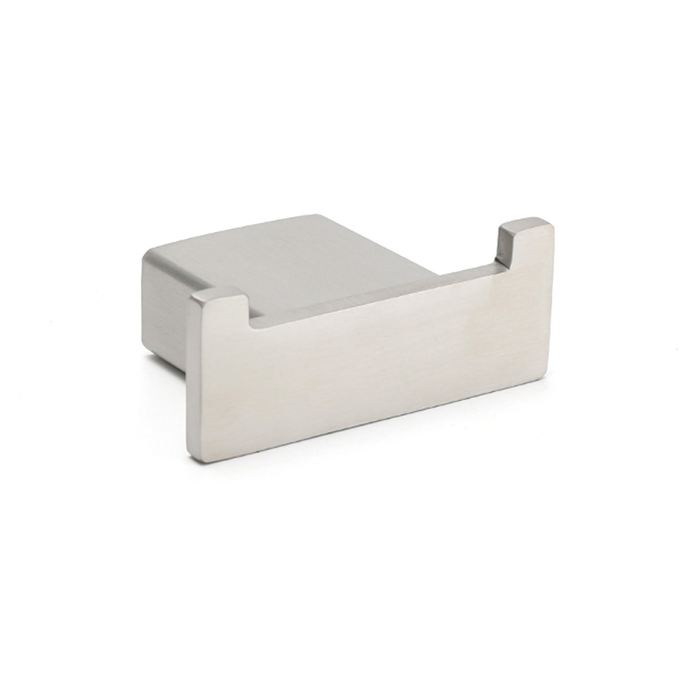 Brushed Nickel SUS Square Robe Hook Clothes Towel Holder Hanger Wall Mounted Kit