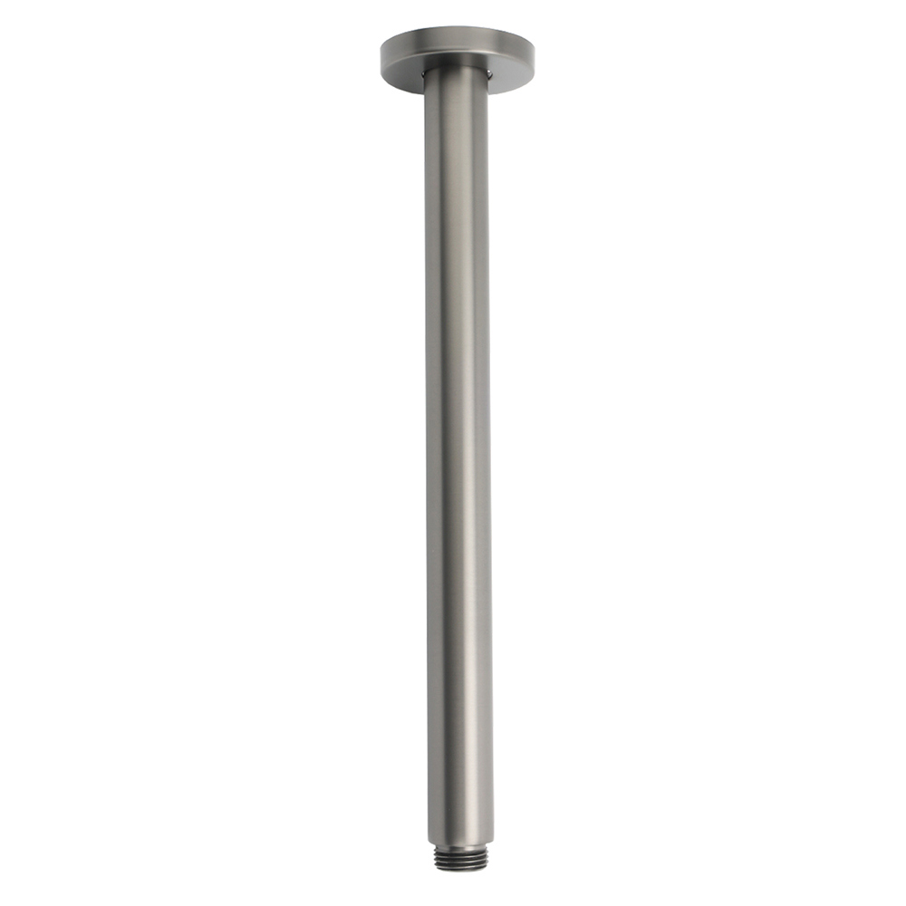 Gunmetal Round 300mm Brass Shower Arm Ceiling Mount Extension Dropper For Head