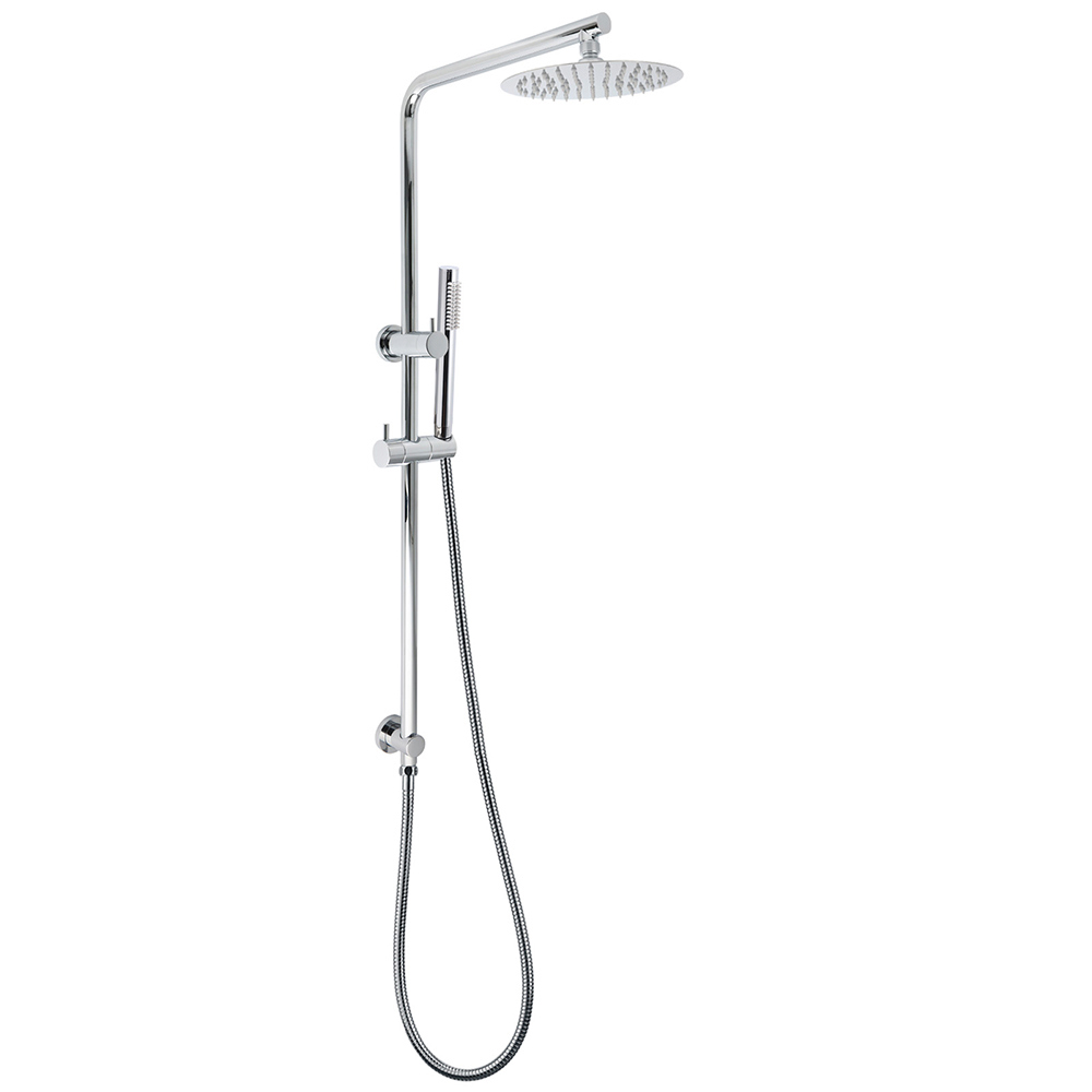 Bathroom Round 8" Rain Shower Head Single Mode Brass Handheld Spray Rail Arm Set