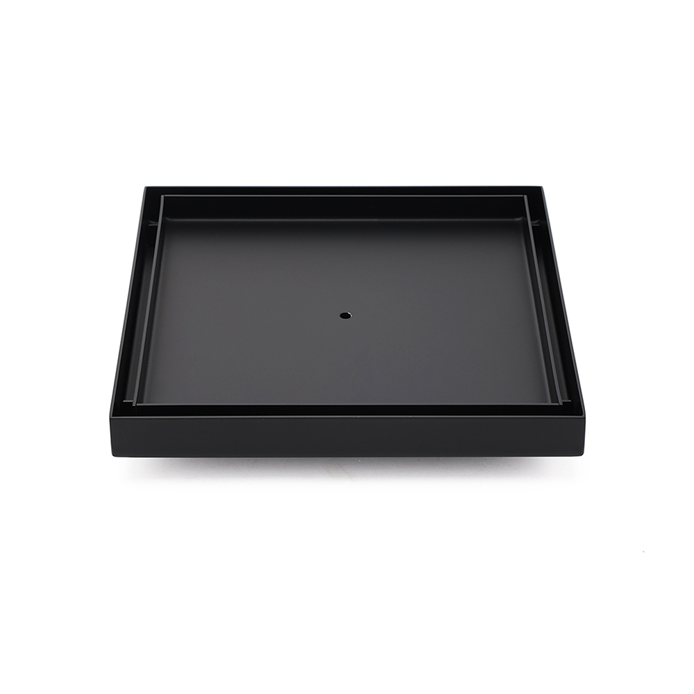 Watermark Matt Black Large 200mm Tile Insert Floor Drain Shower Grate 80mm Waste