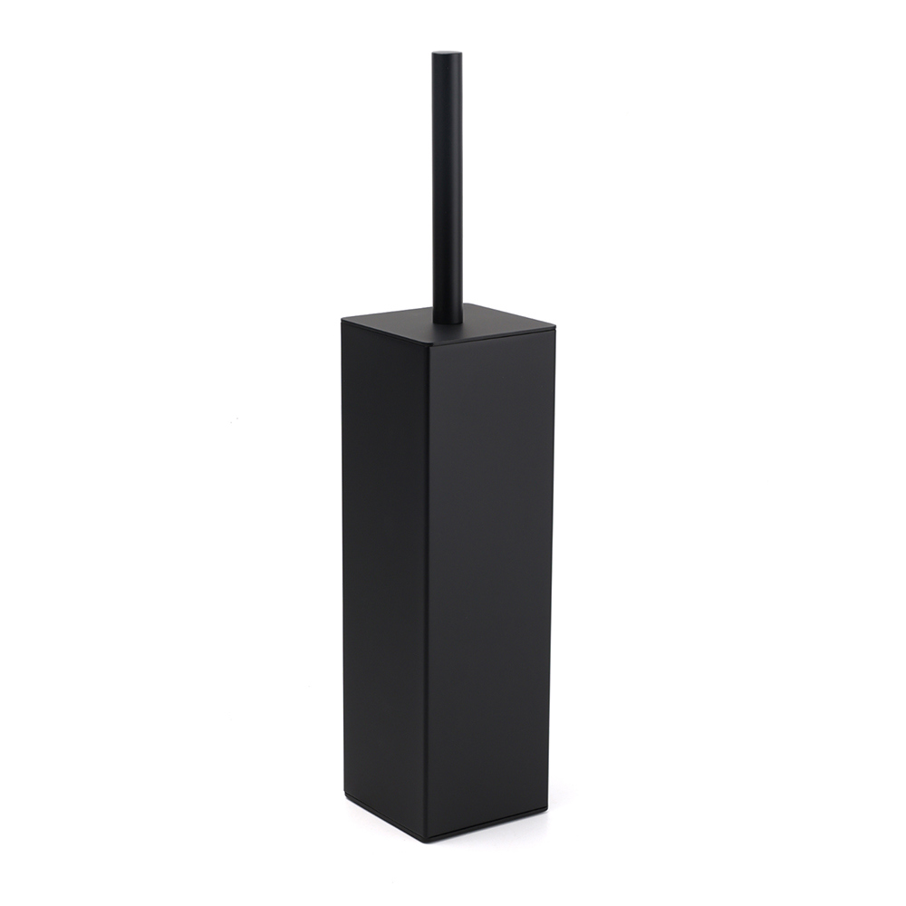 Matt Black Square Stainless Steel Bathroom Accessory Toilet Brush Holder Cup Set