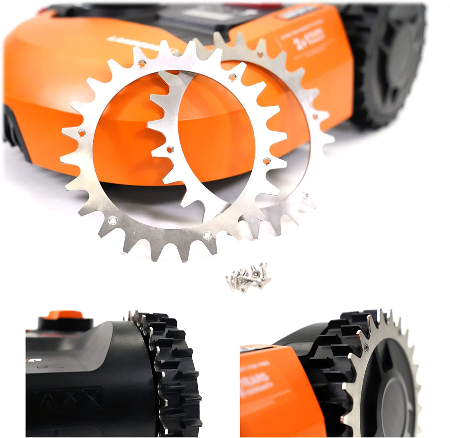 Worx Landroid Robotic Lawn Mower Pulley Sprocket Studs Anti-Slip Wheels-L Type 225mm, 2pcs