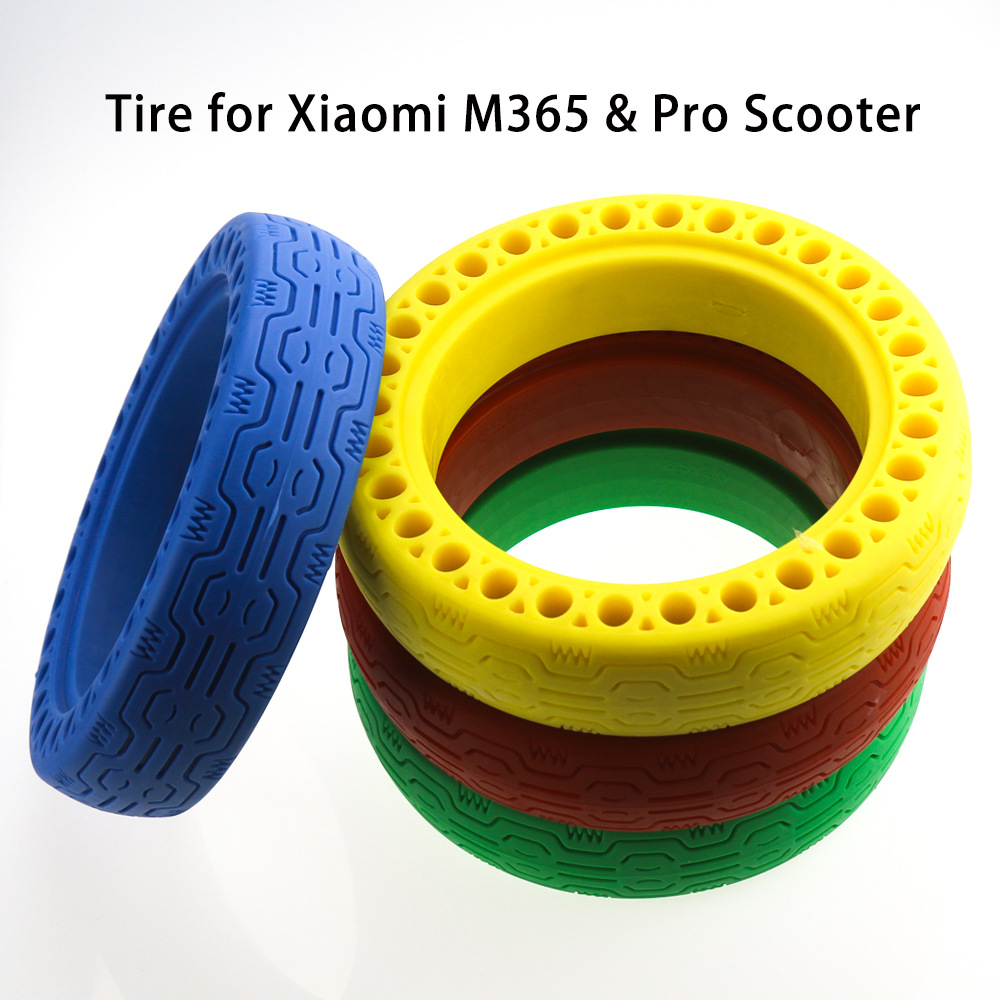 For Xiaomi electric scooter color solid tire multi-color honeycomb tire hollow airless tire M365 explosion-proof solid tire bl\u00e5