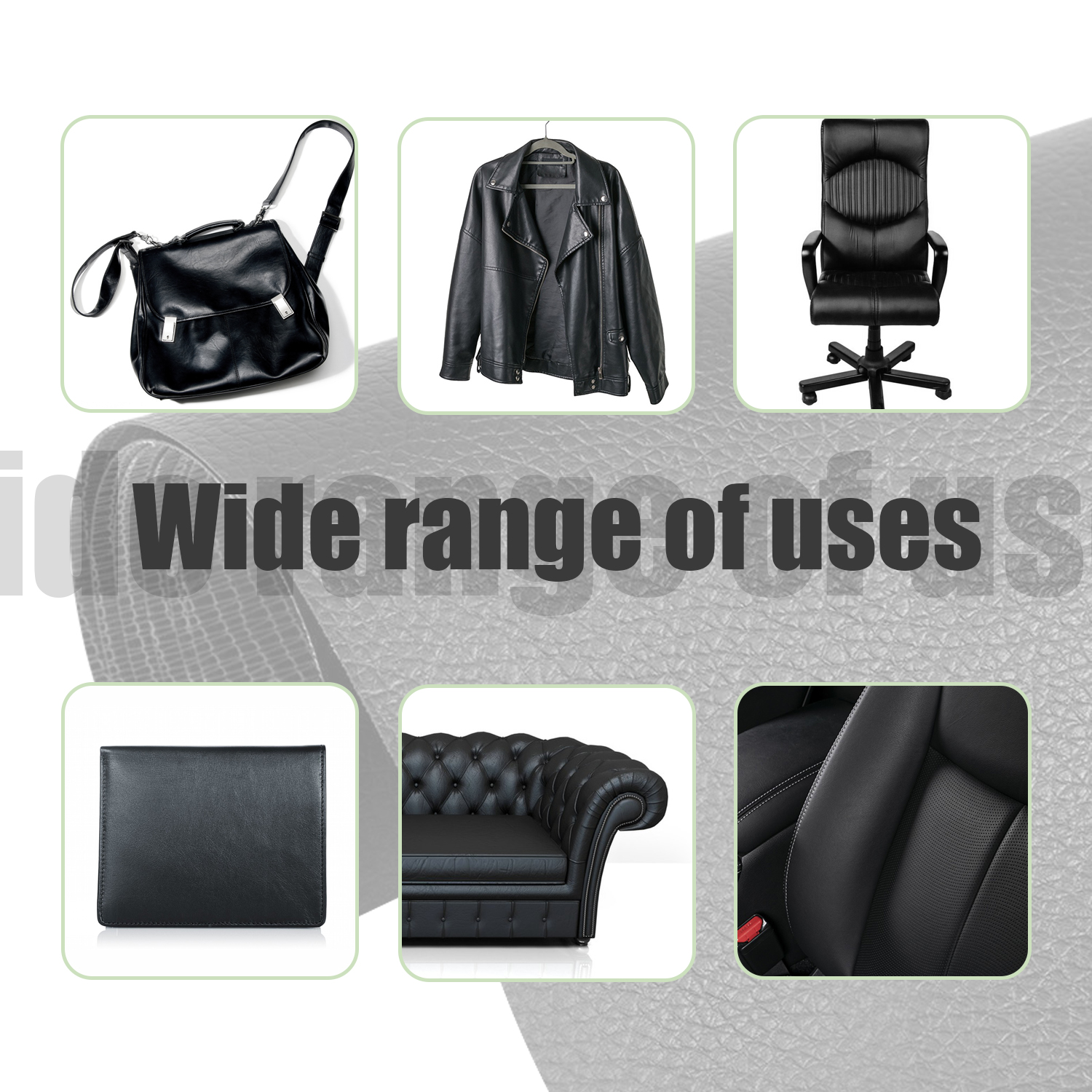 Self-adhesive repair patch artificial leather 50x138 cm Black Black Black Variety