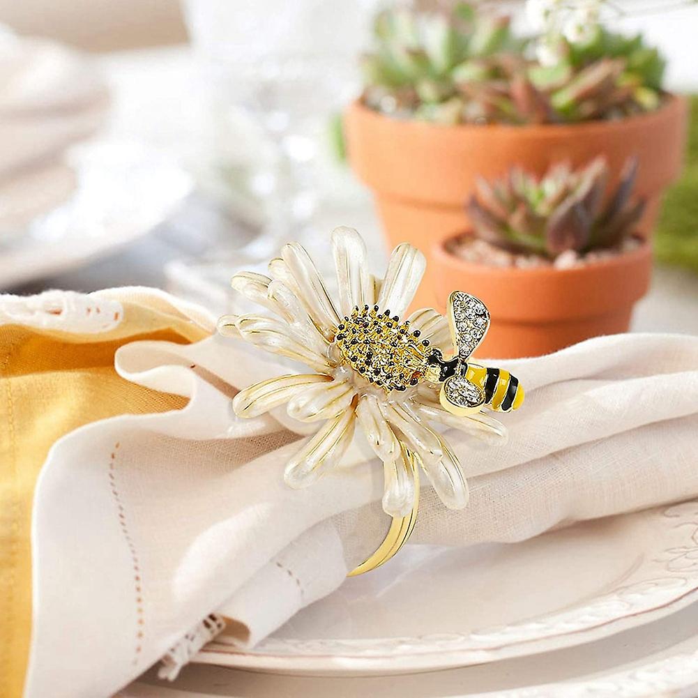 Set of 12 Daisies and Sunflowers Napkin Rings